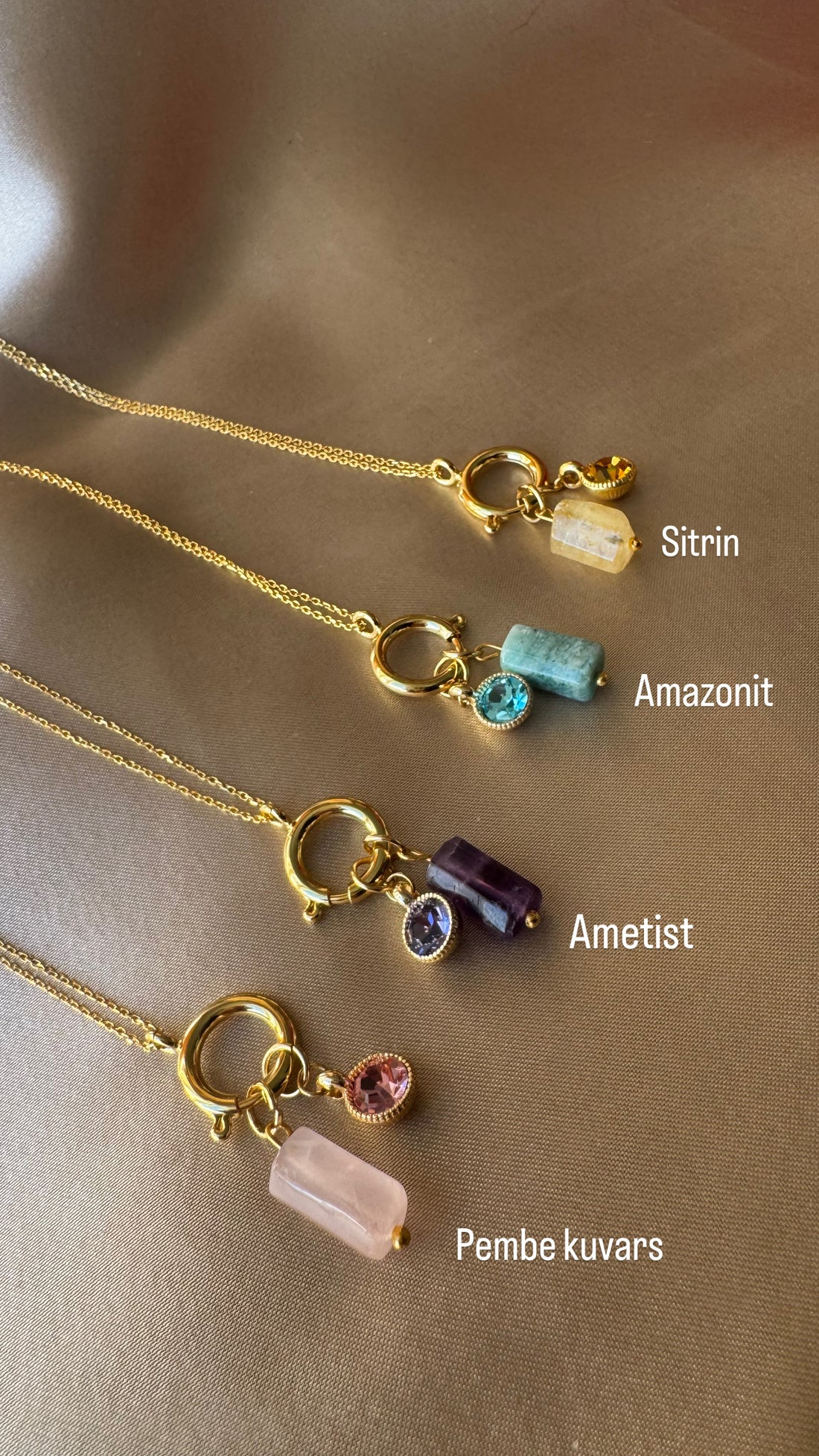 Ametist Charming Gold Kolye