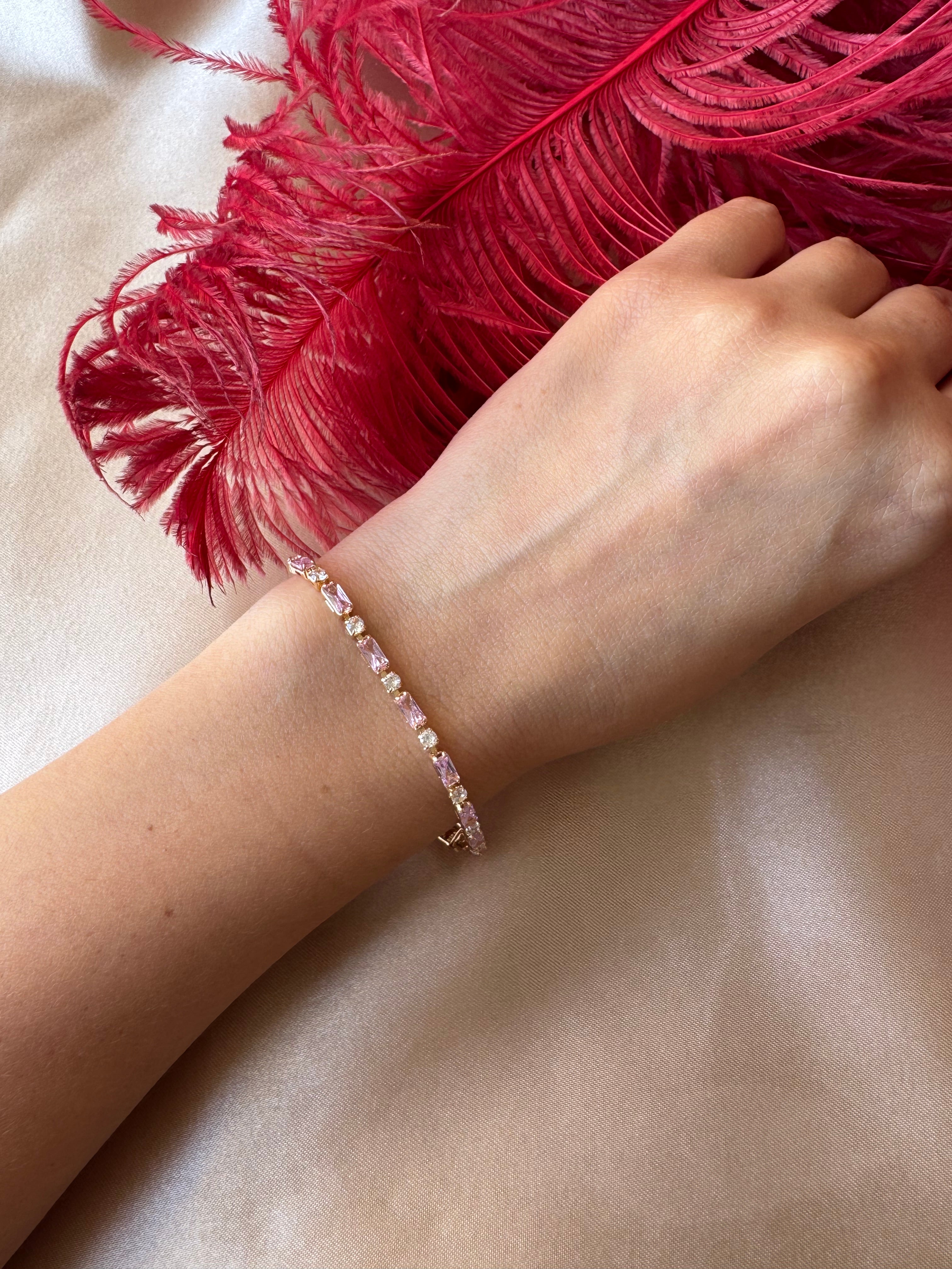 Pembe Kuvars Suyolu Rose Gold Bileklik