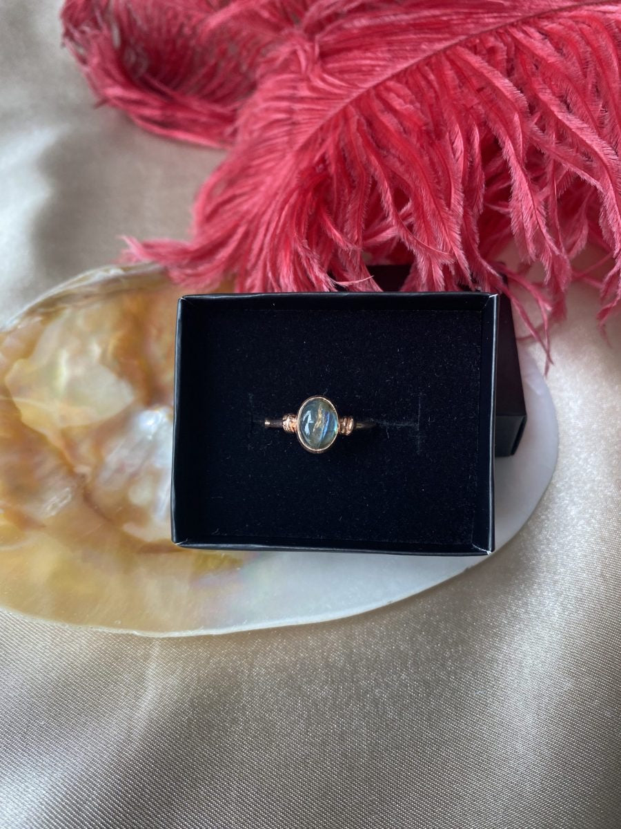Labradorit Diana Rose Gold Yüzük