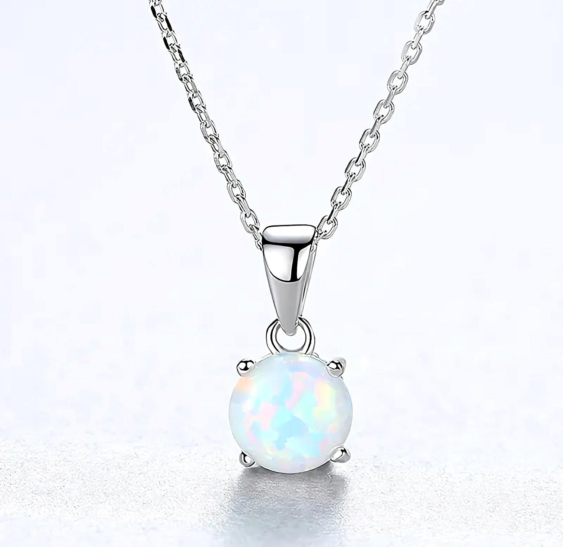 Opal Minimal Gümüş Kolye