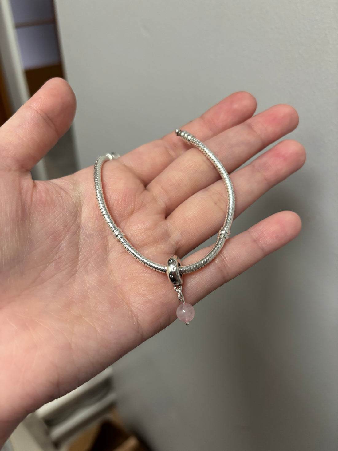 Pembe Kuvars Gümüş Charm