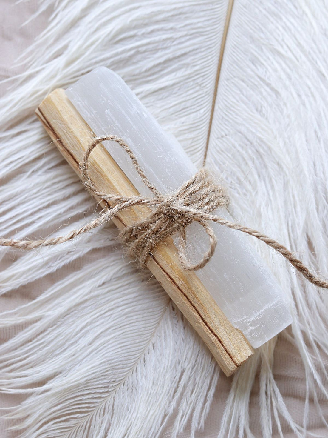 Selenit Çubuk + Palo Santo Enerji Temizleme Seti