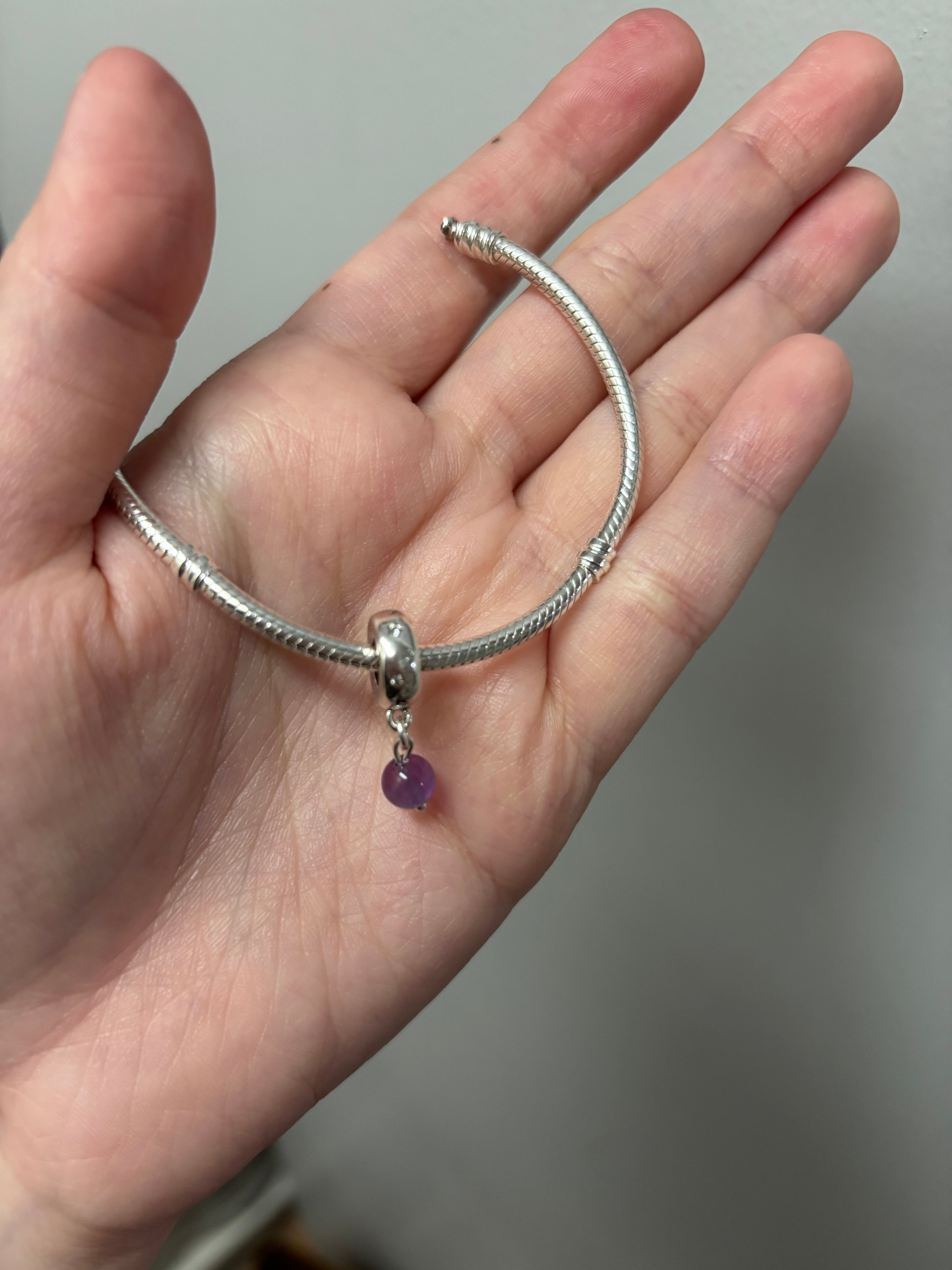 Ametist Gümüş Charm