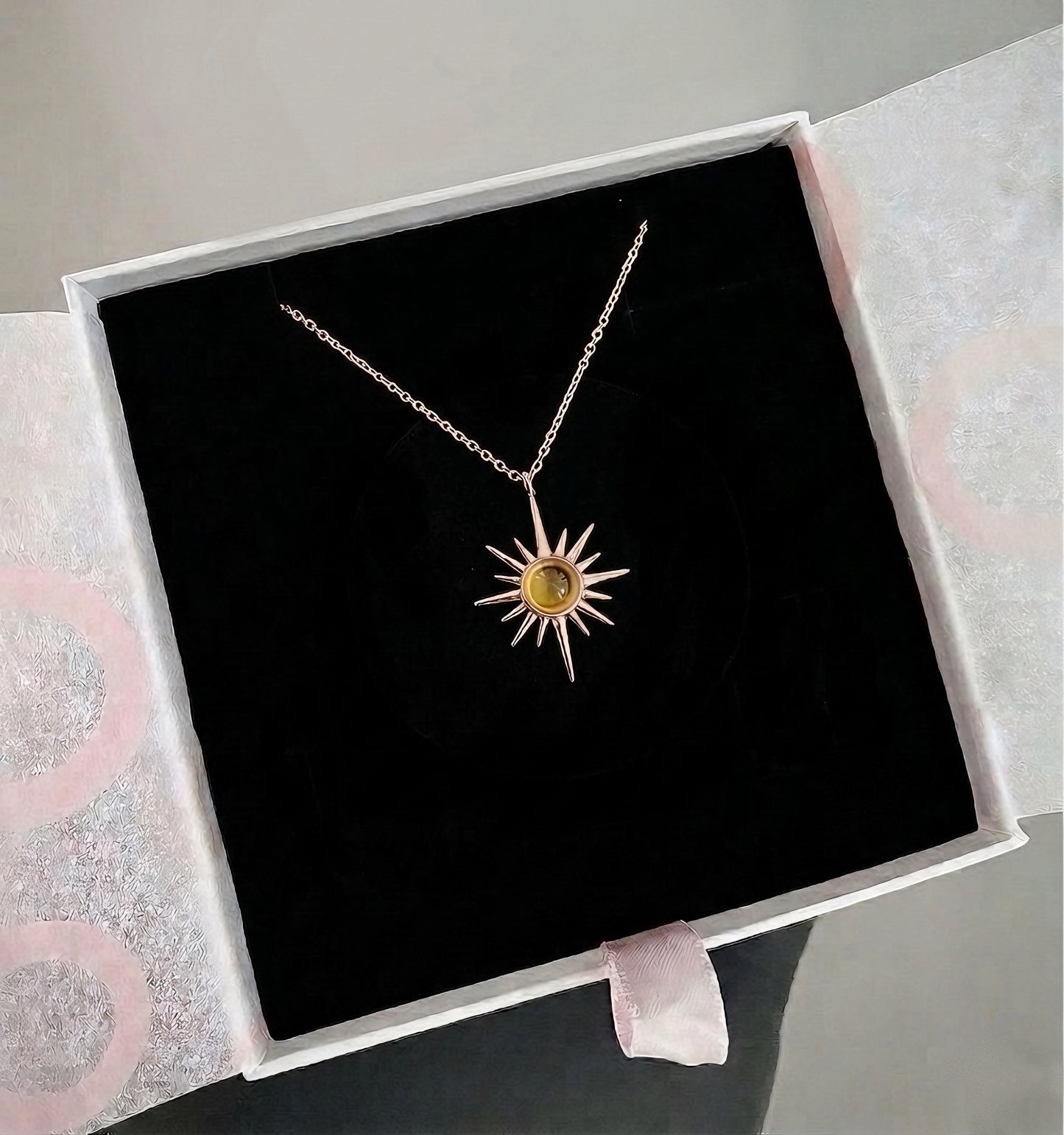Sitrin Kuzey Yıldızı Rose Gold Kolye