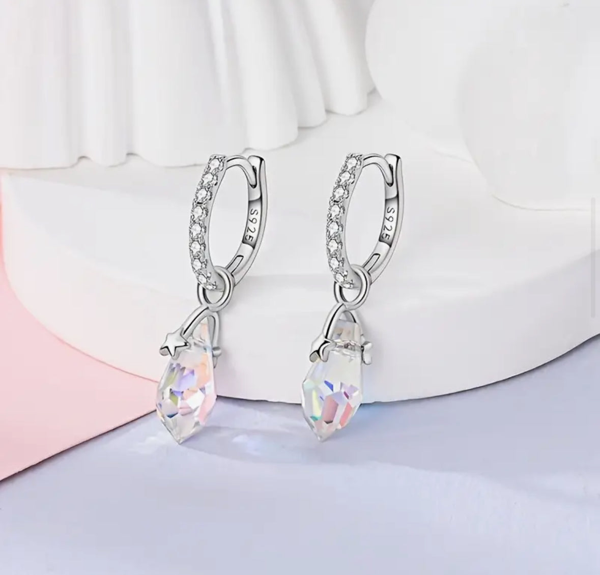 Aura Melek Kuvars Gümüş Küpe