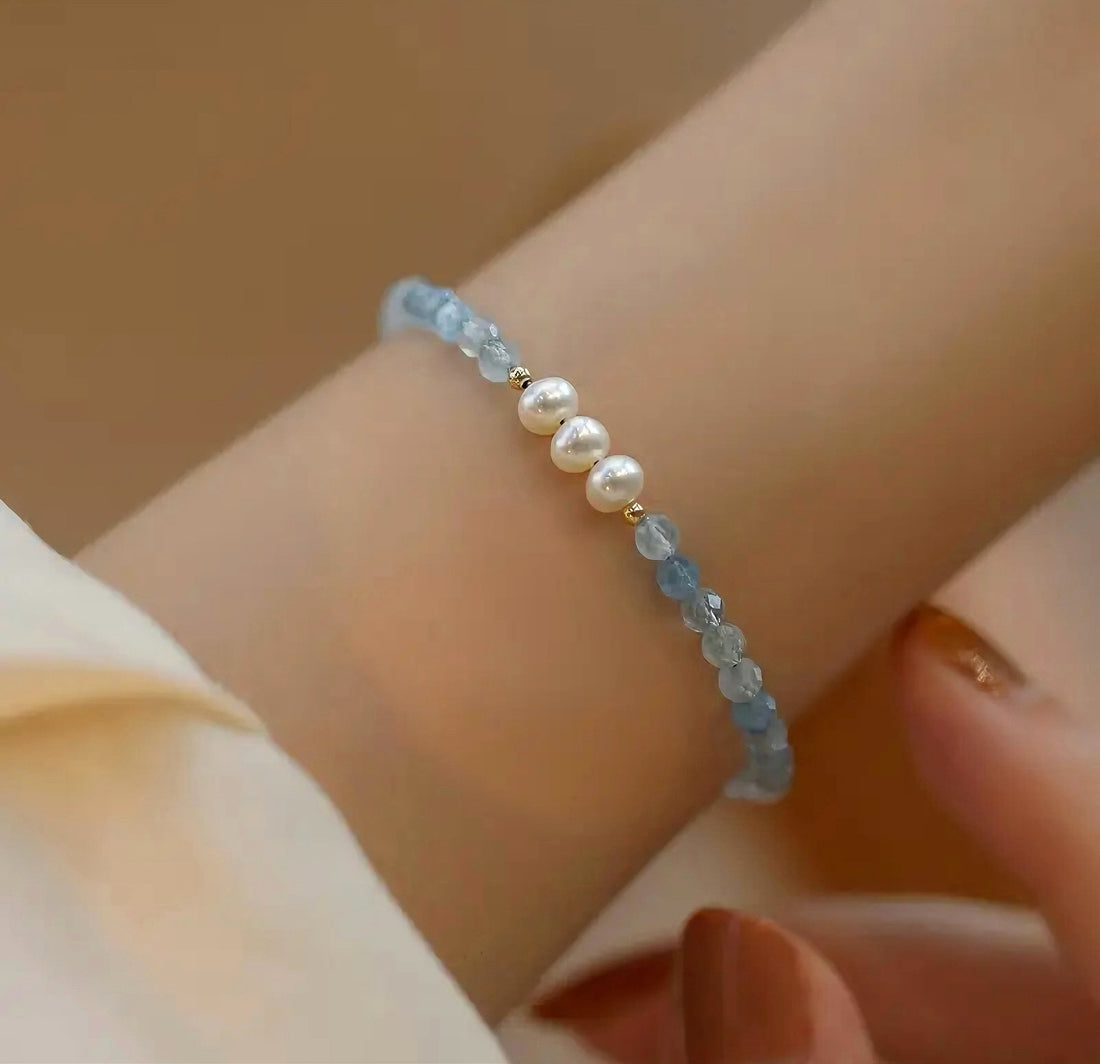 Kalsedon & İnci Dizi Bileklik