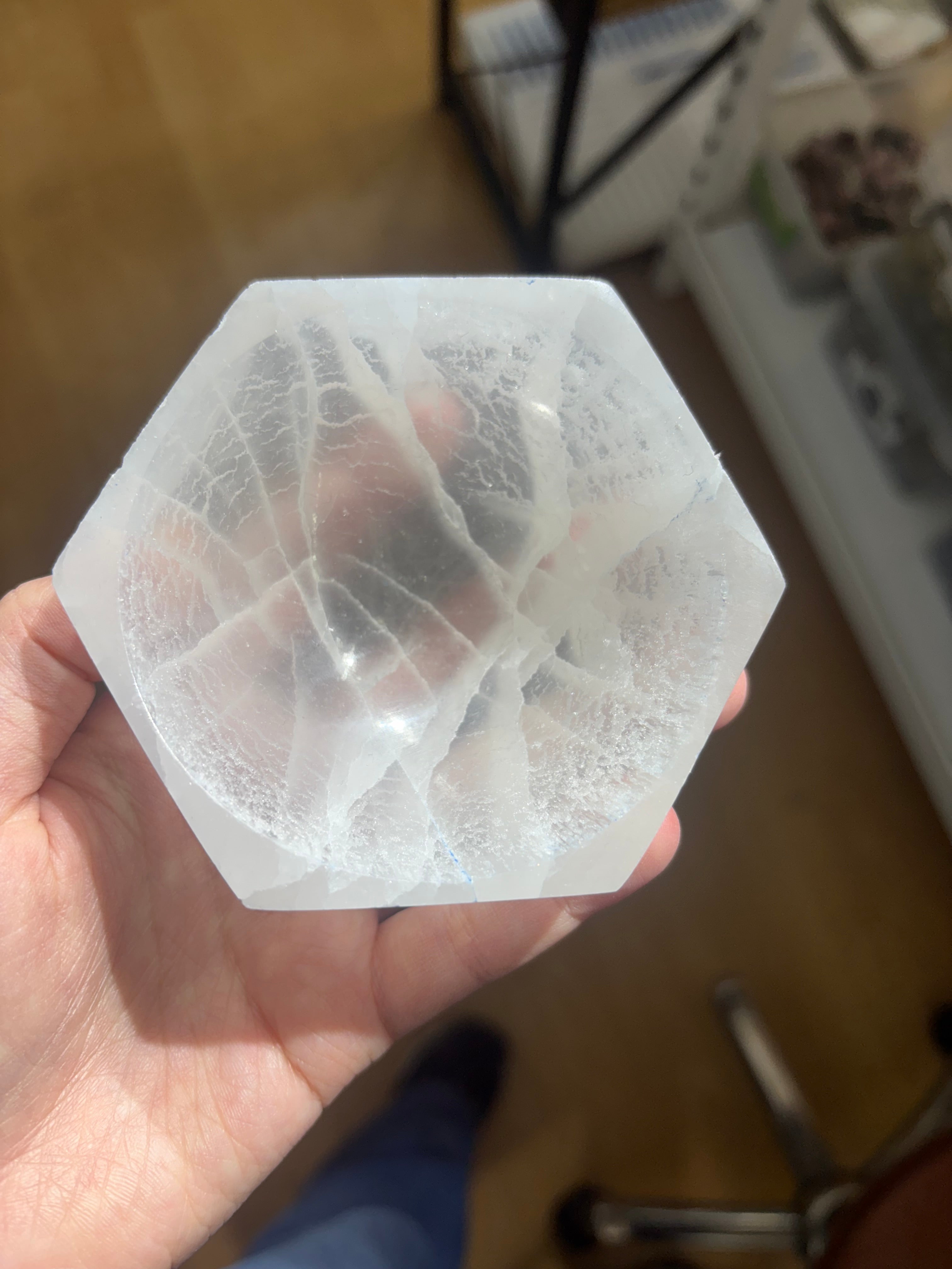 Selenit Altıgen Çanak/Kase