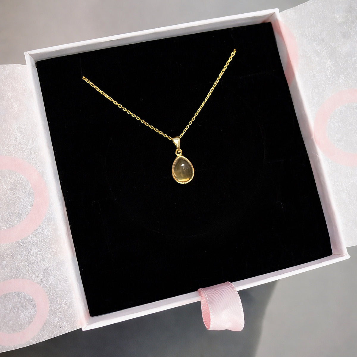 Sitrin Minimal Damy Gold Kolye