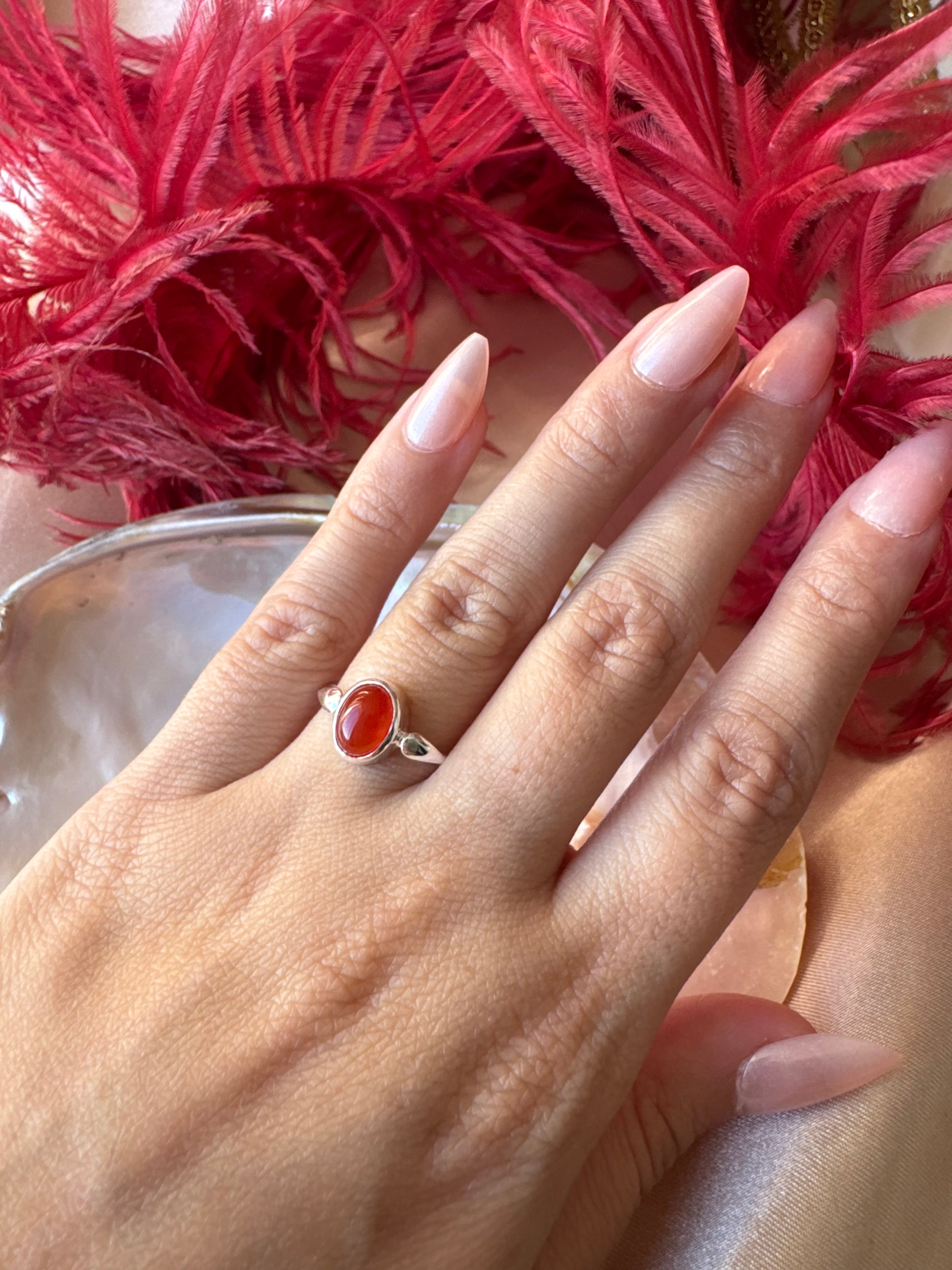 Akik Mary Gümüş Yüzük