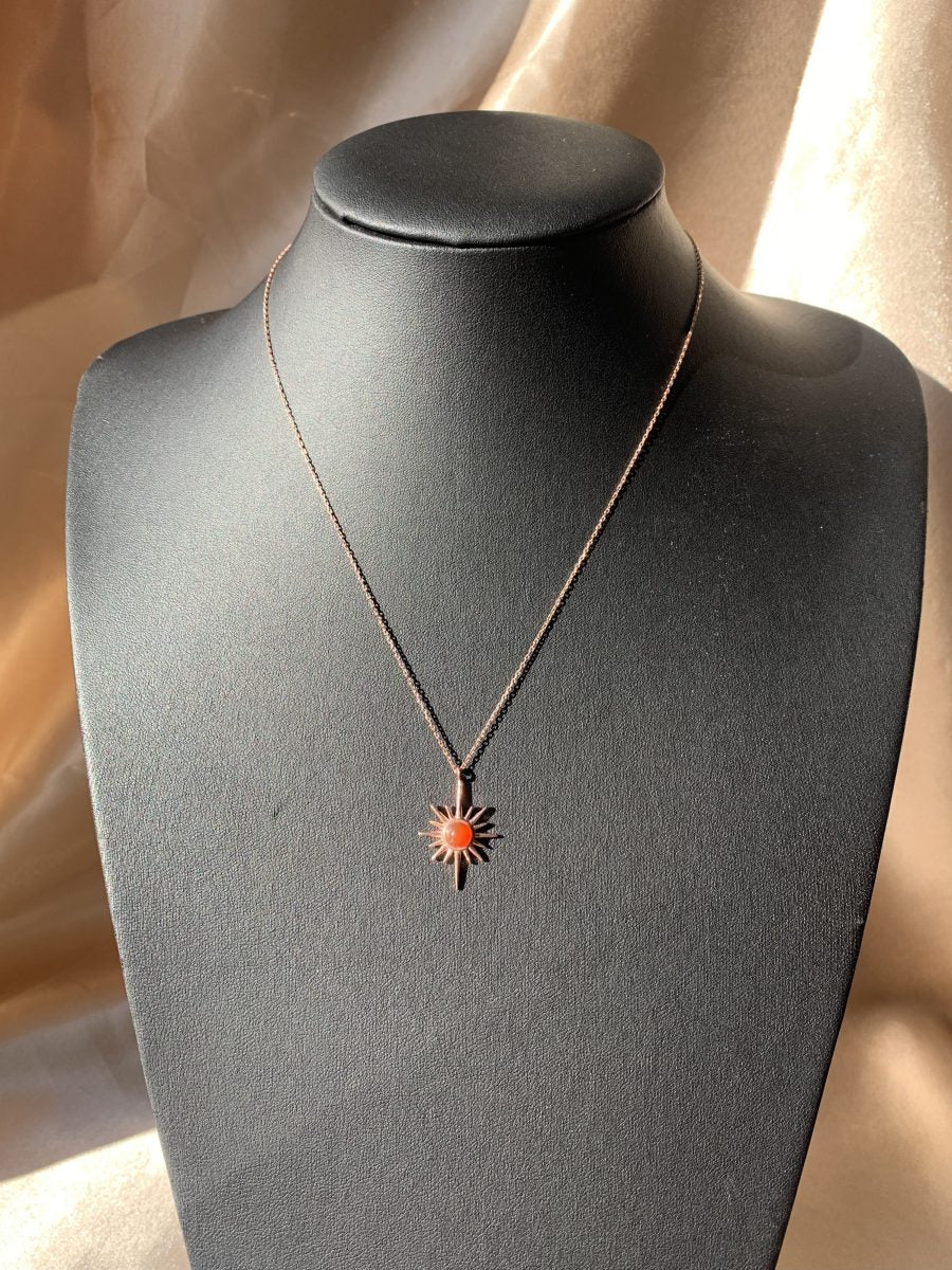 Akik Kuzey Yıldızı Rose Gold Kolye