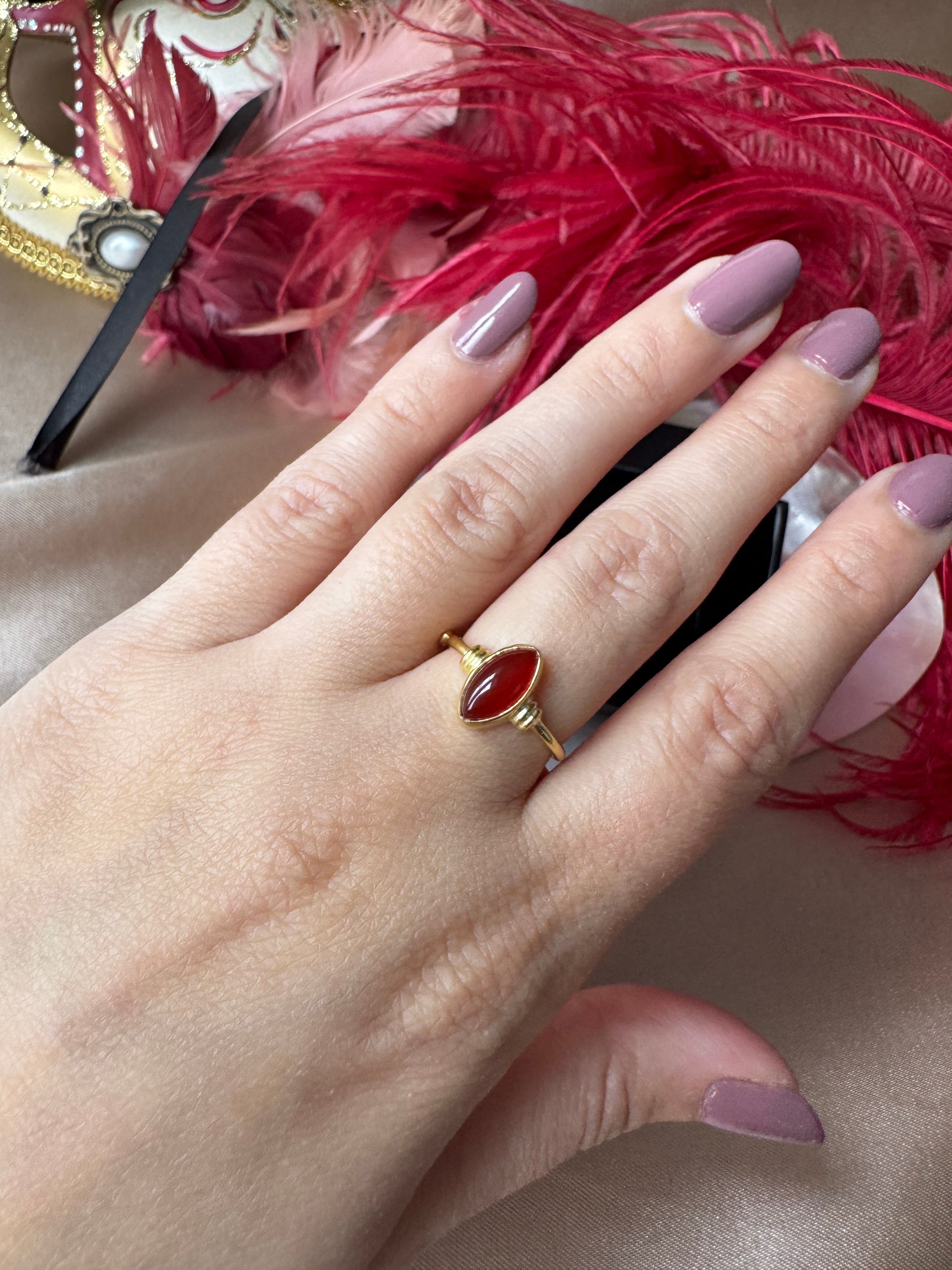 Akik Markiz Gold Yüzük