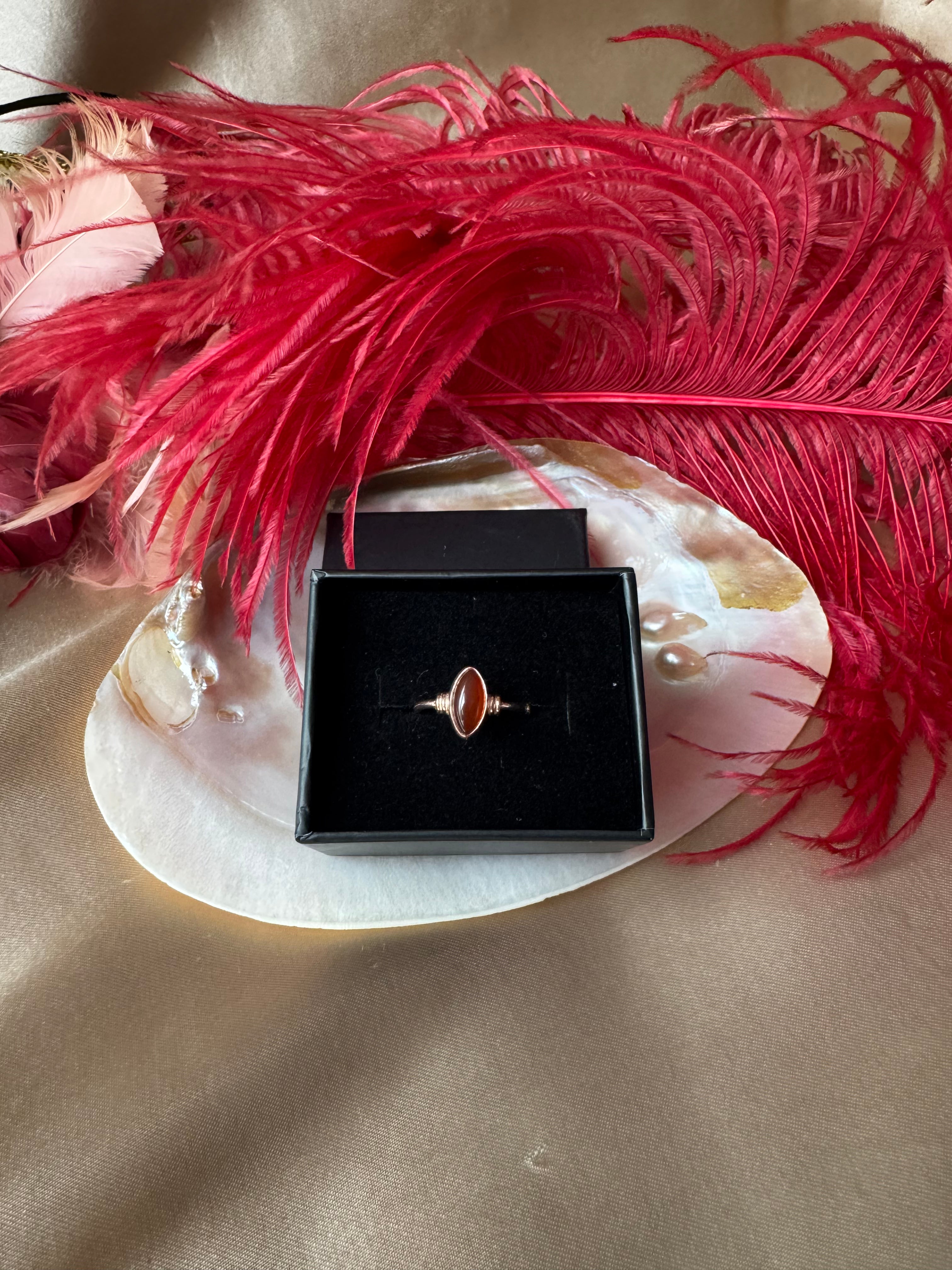 Akik Markiz Rose Gold Yüzük