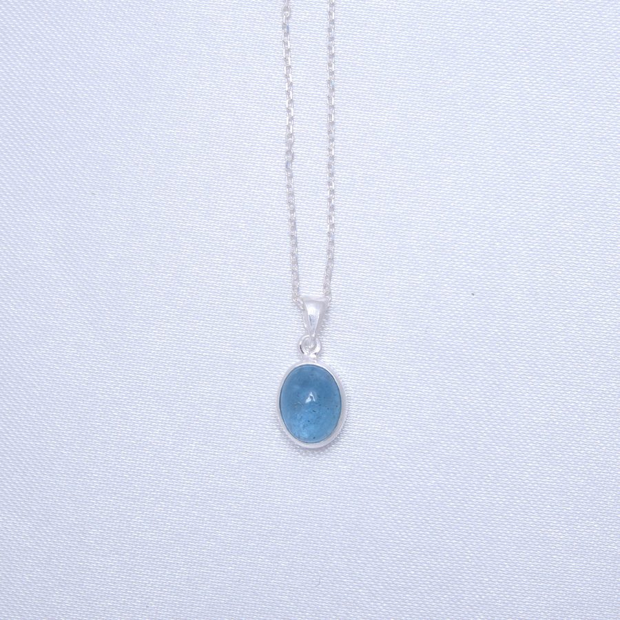 Akuamarin Minimal Gümüş Kolye