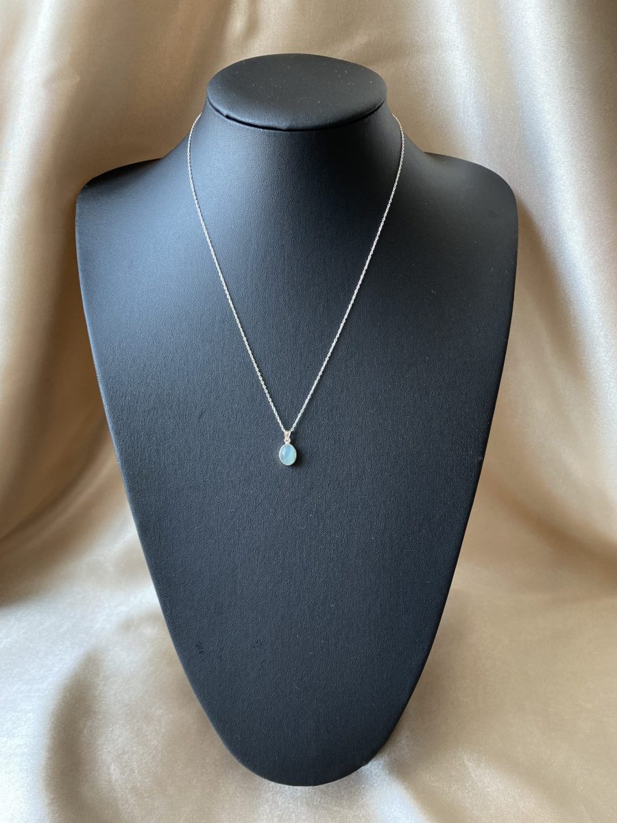 Akuamarin Minimal Gümüş Kolye