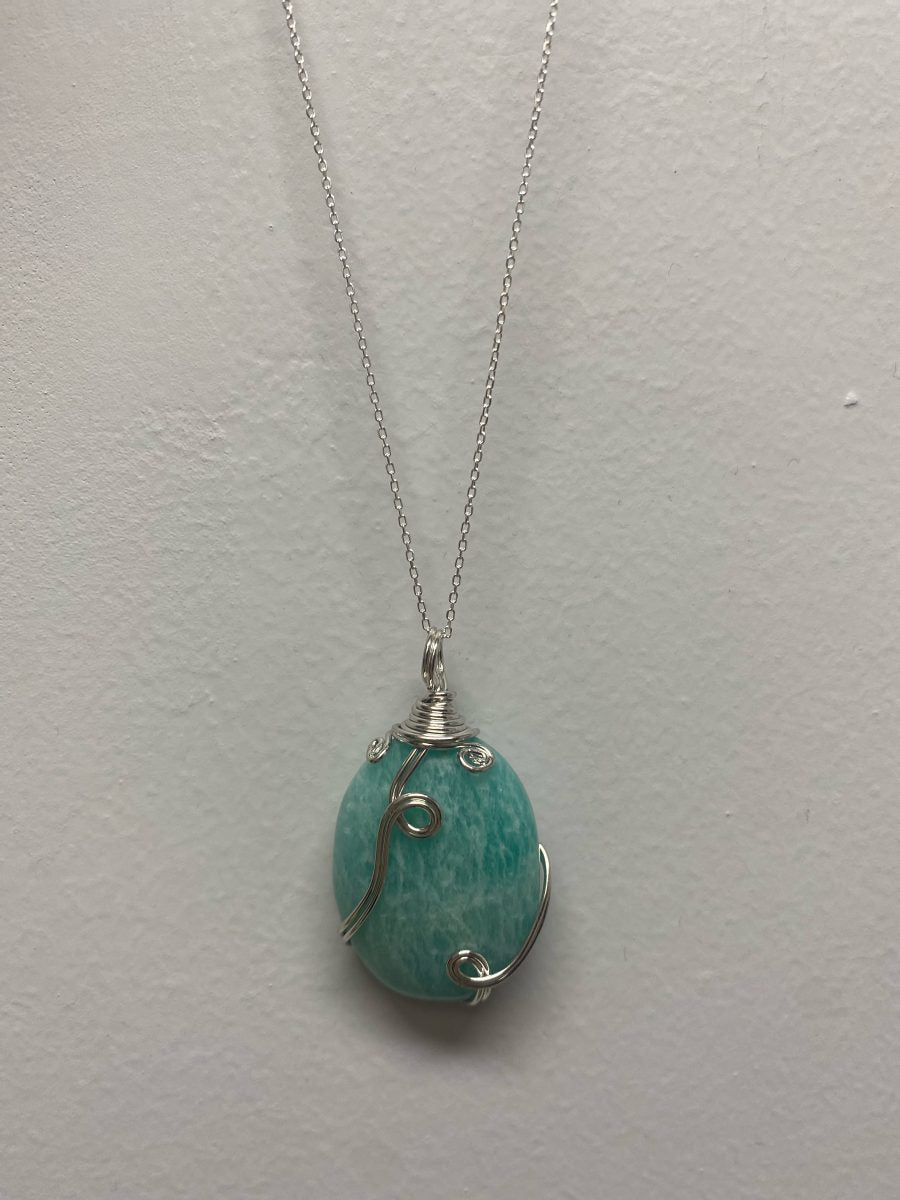 Amazonit Marquel Oval Kolye