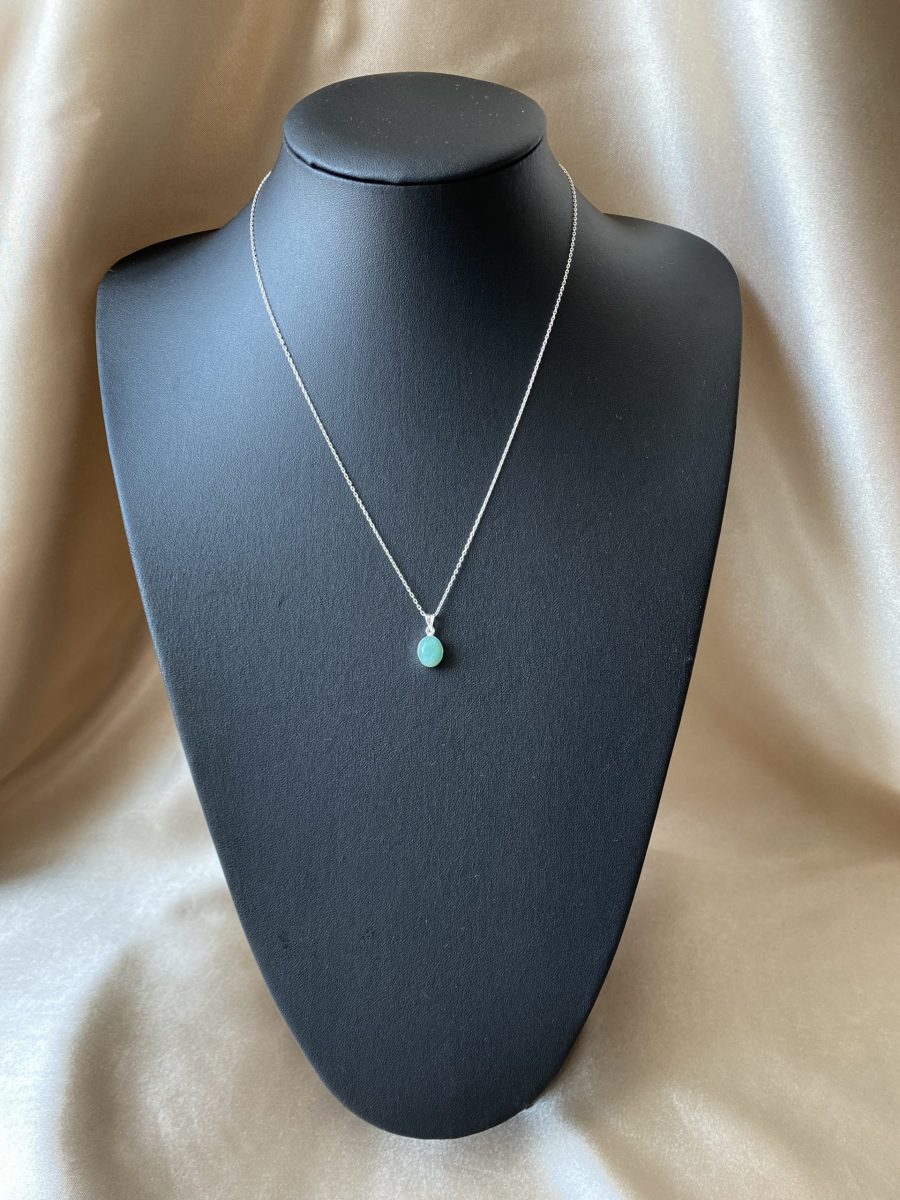 Amazonit Minimal Gümüş Kolye