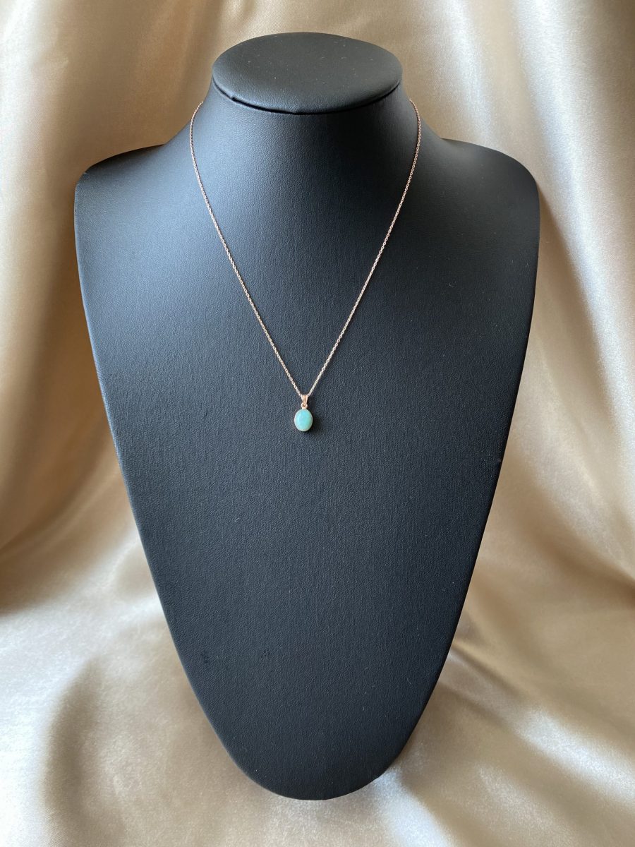 Amazonit Minimal Rose Gold Kolye