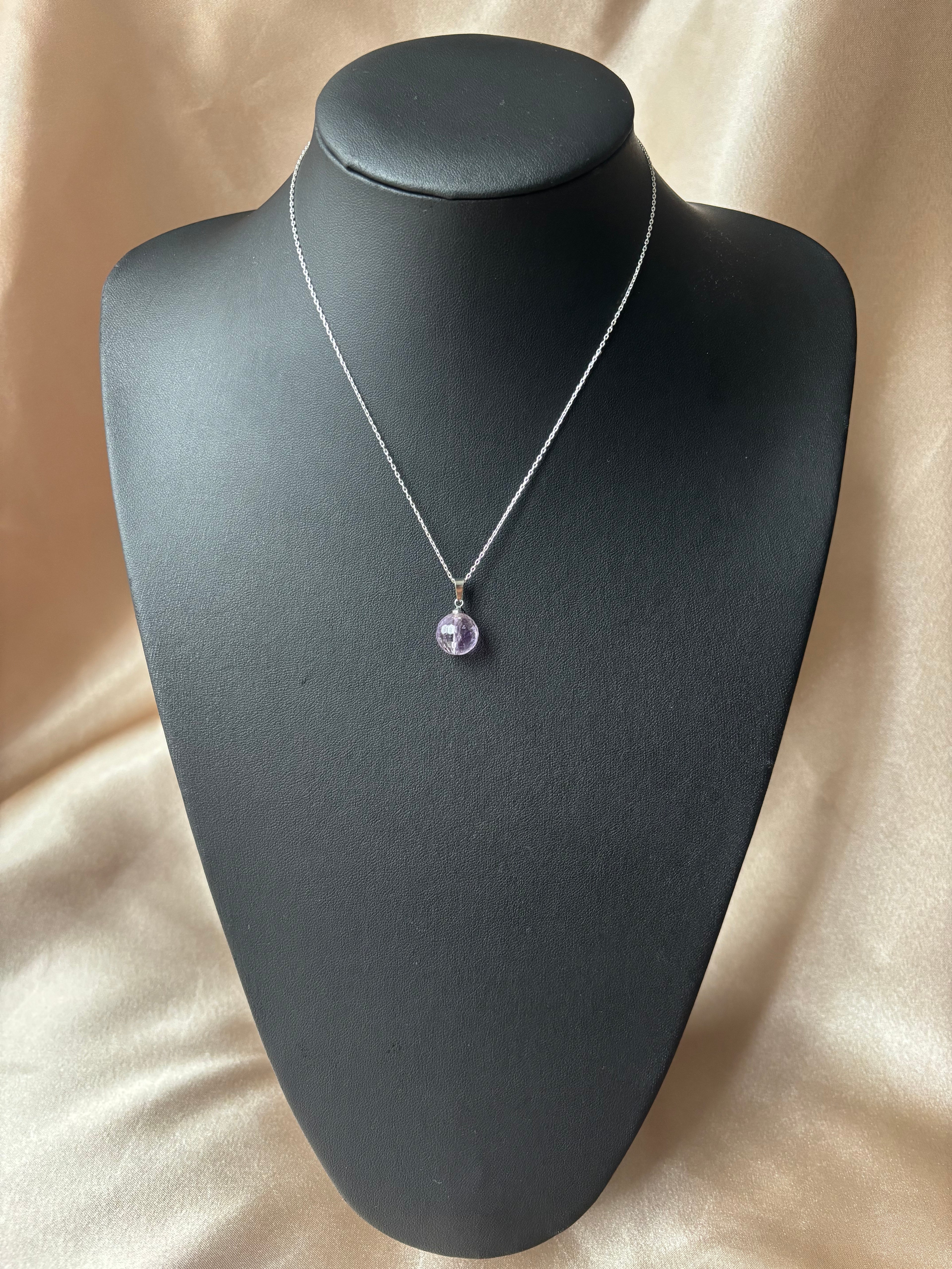 Ametist Lila Ball Kolye