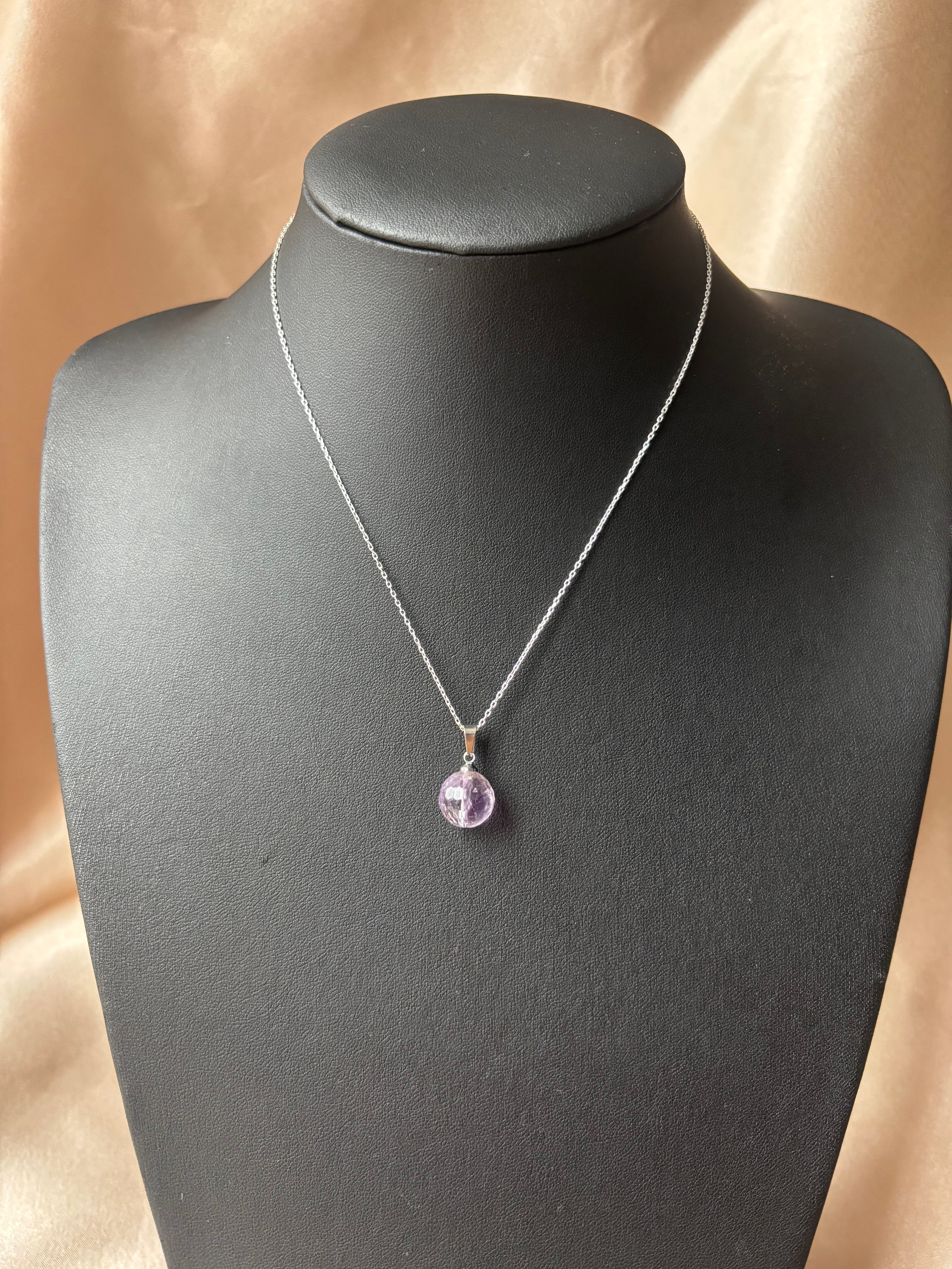 Ametist Lila Ball Kolye