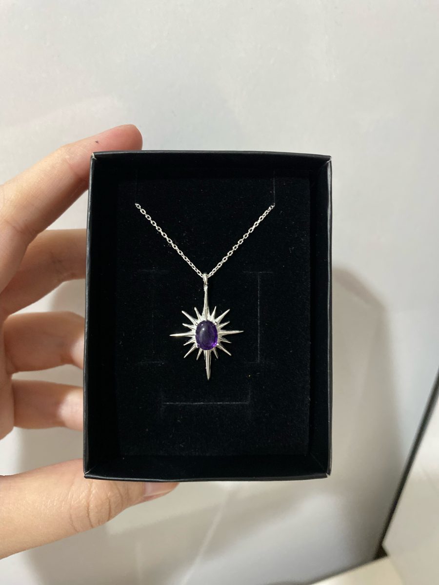 Ametist Büyük Kuzey Yıldızı Gümüş Kolye