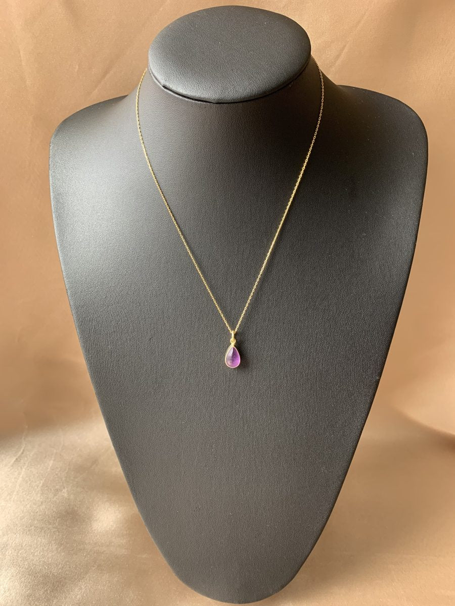 Ametist Damla Gold Kolye