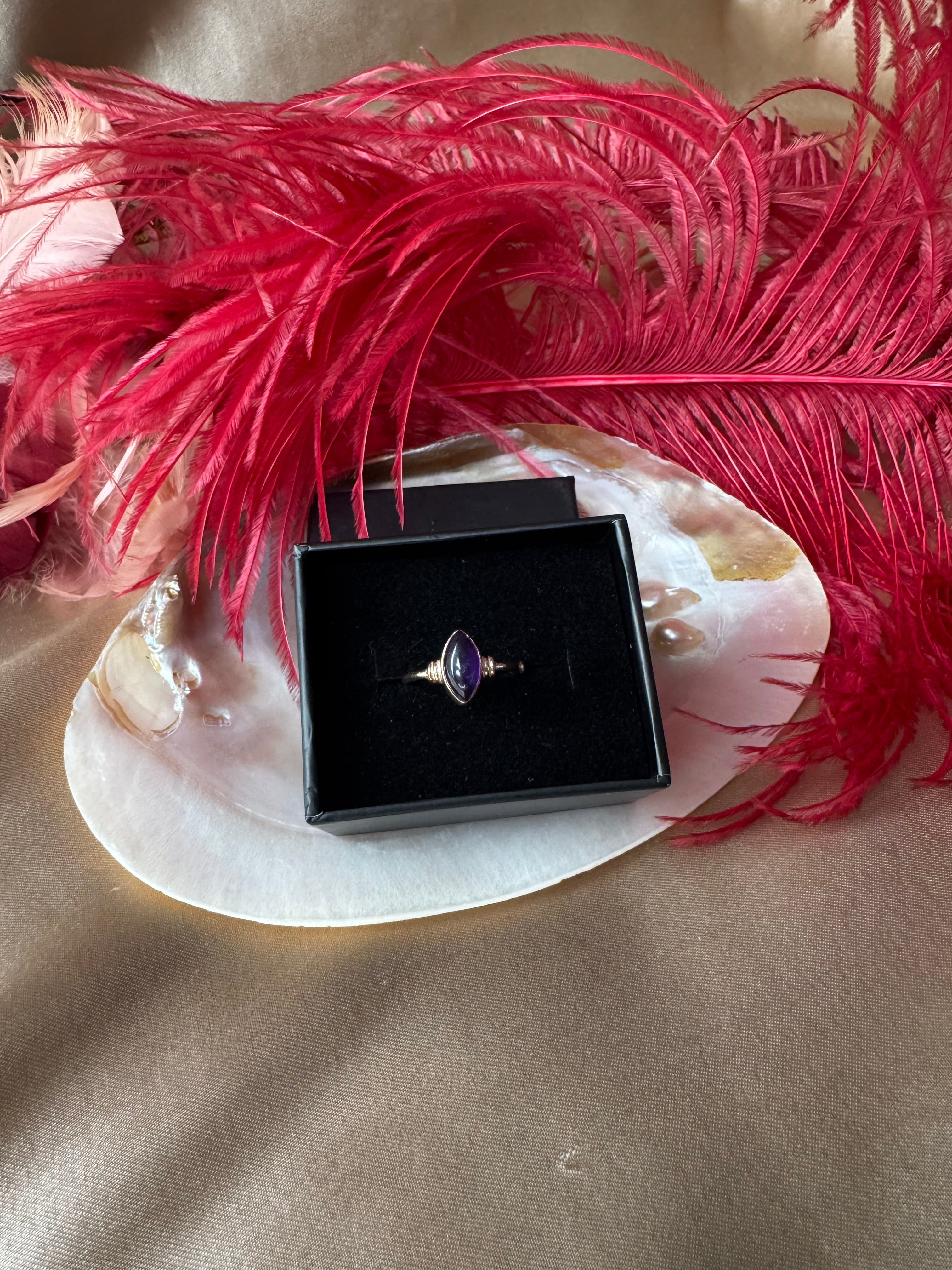 Ametist Markiz Rose Gold Yüzük