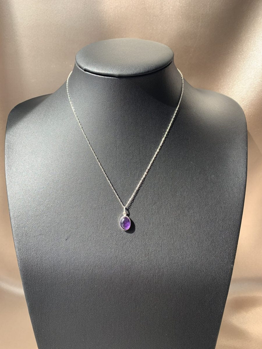 Ametist Minimal Gümüş Kolye