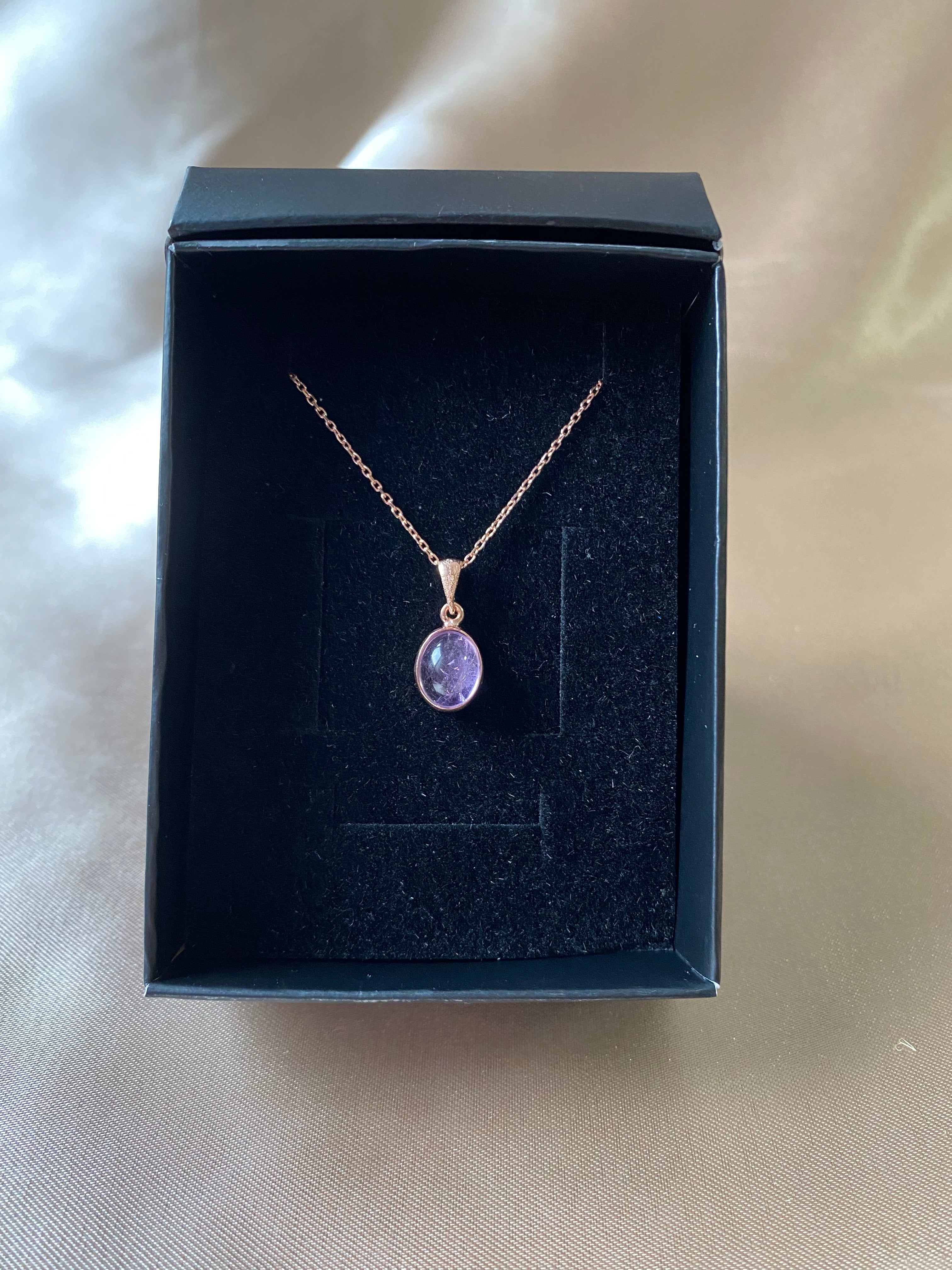 Ametist Minimal Rose Gold Kolye