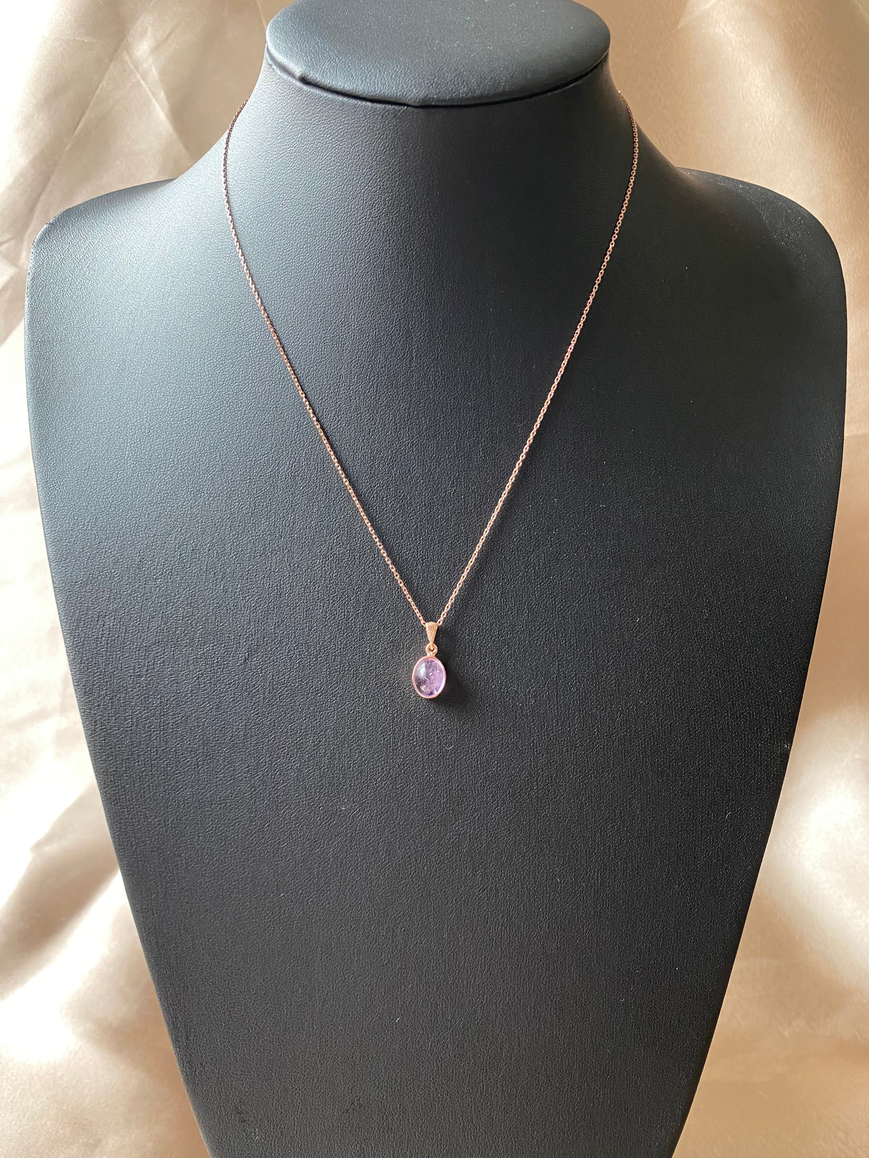 Ametist Minimal Rose Gold Kolye