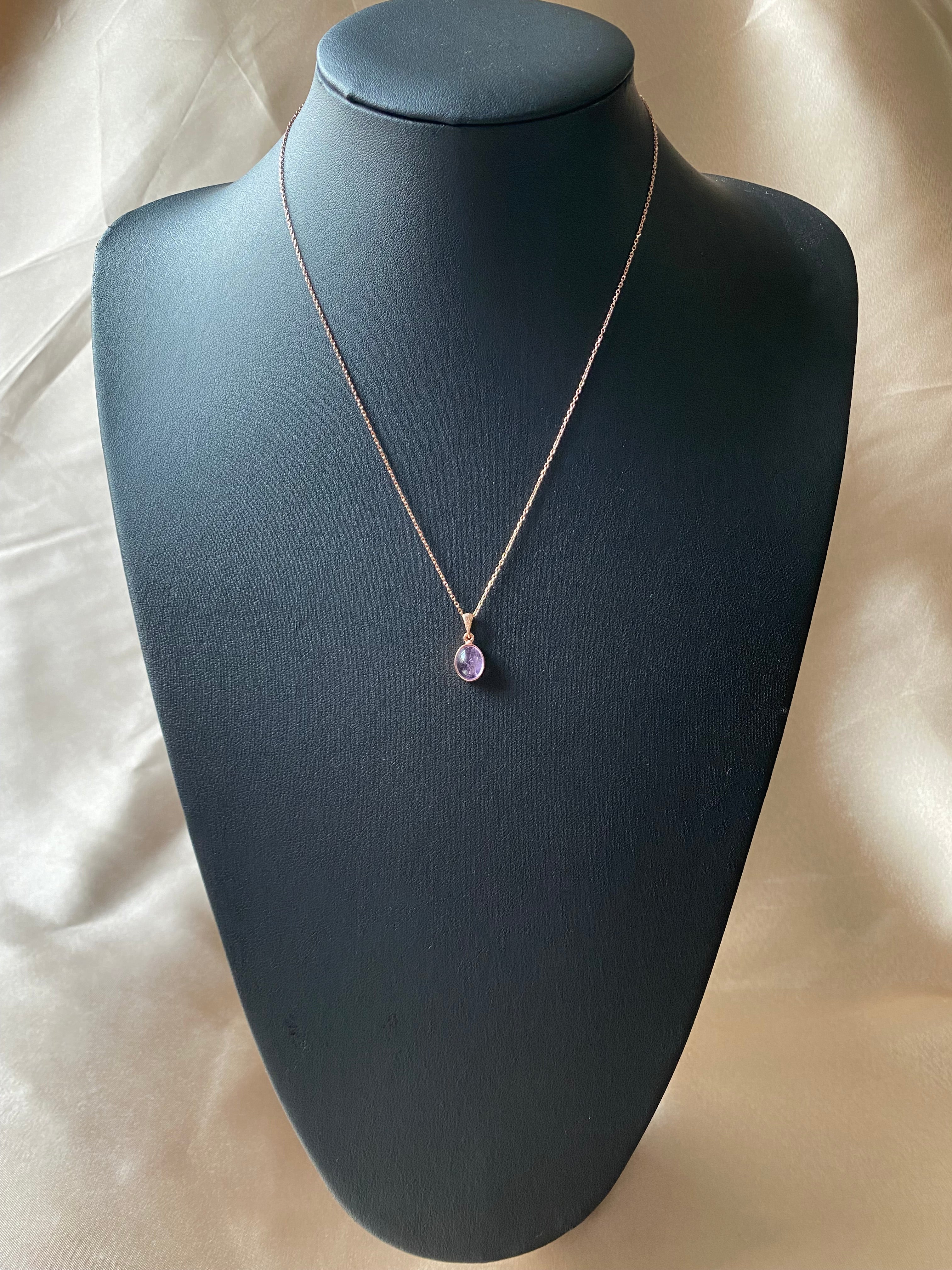 Ametist Minimal Rose Gold Kolye