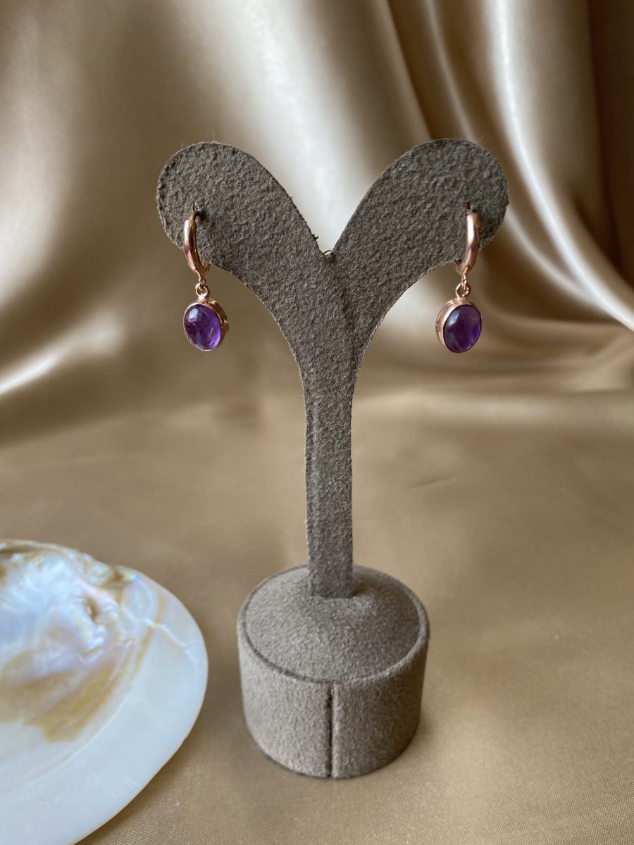 Ametist Rose Gold Küpe