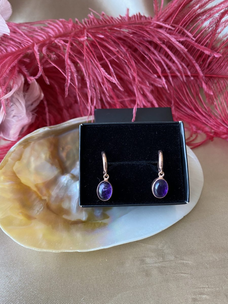 Ametist Rose Gold Küpe