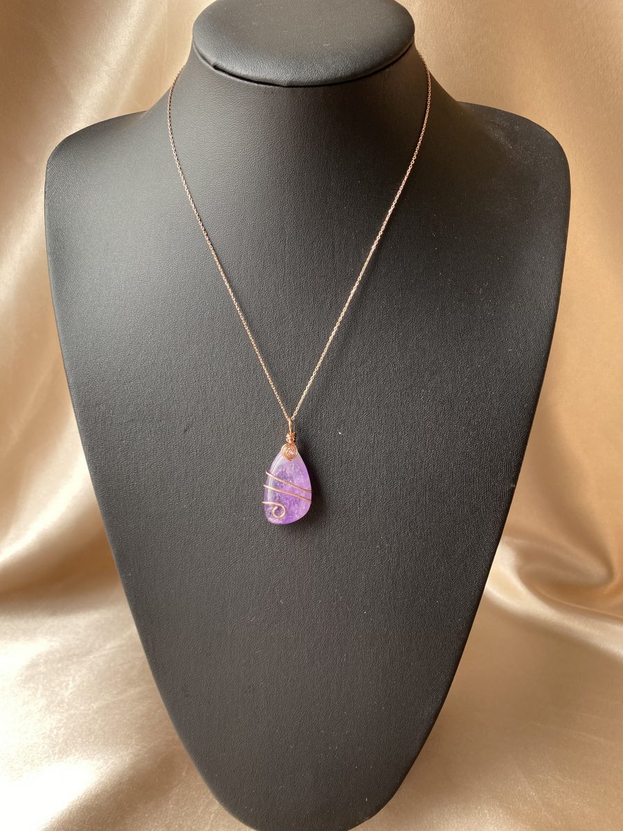 Ametist Sarmal Rose Gold Kolye