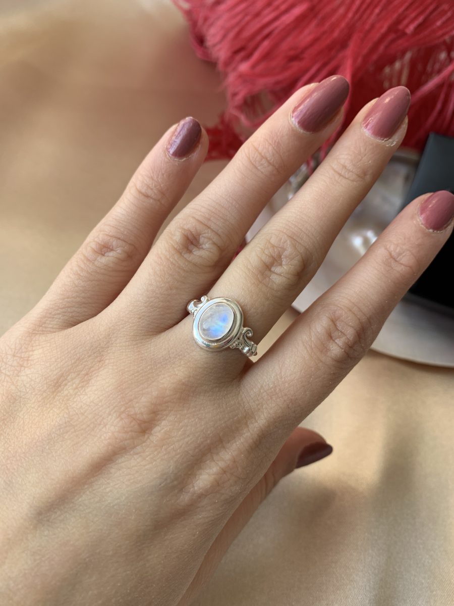 Ay Taşı Vintage Gümüş Yüzük