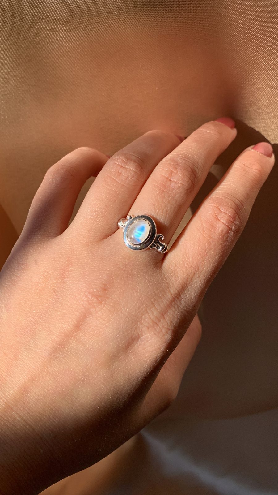 Ay Taşı Vintage Gümüş Yüzük