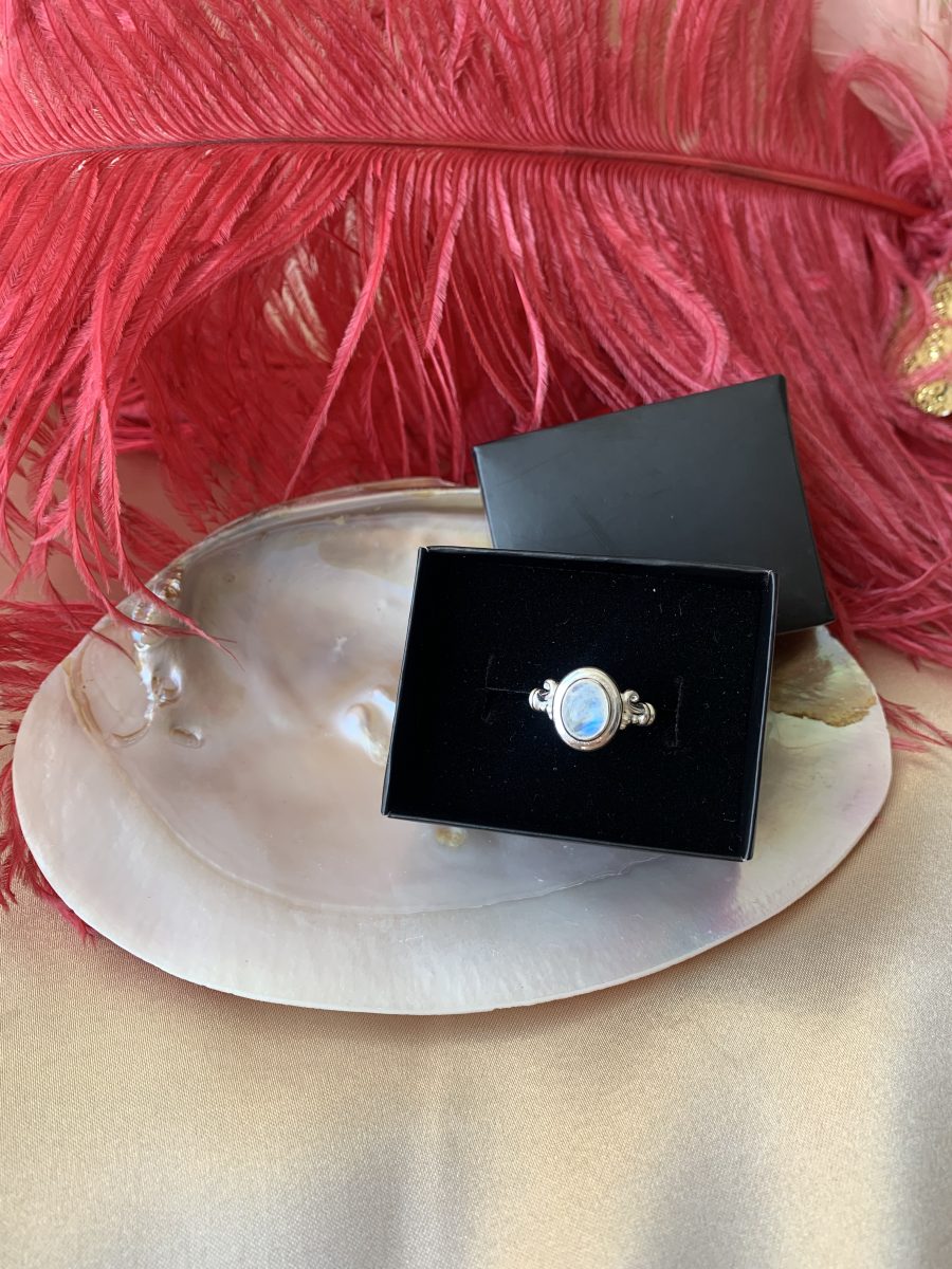 Ay Taşı Vintage Gümüş Yüzük