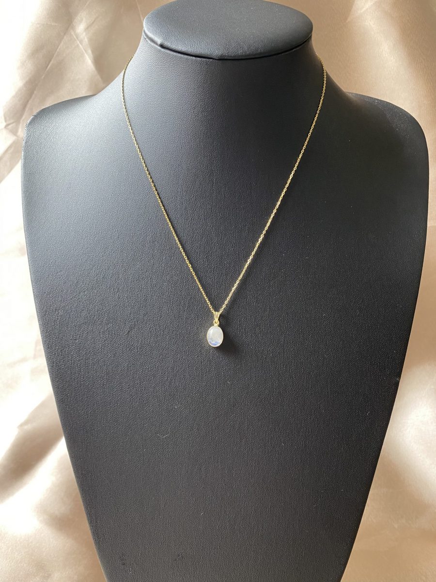 Ay Taşı Minimal Gold Kolye