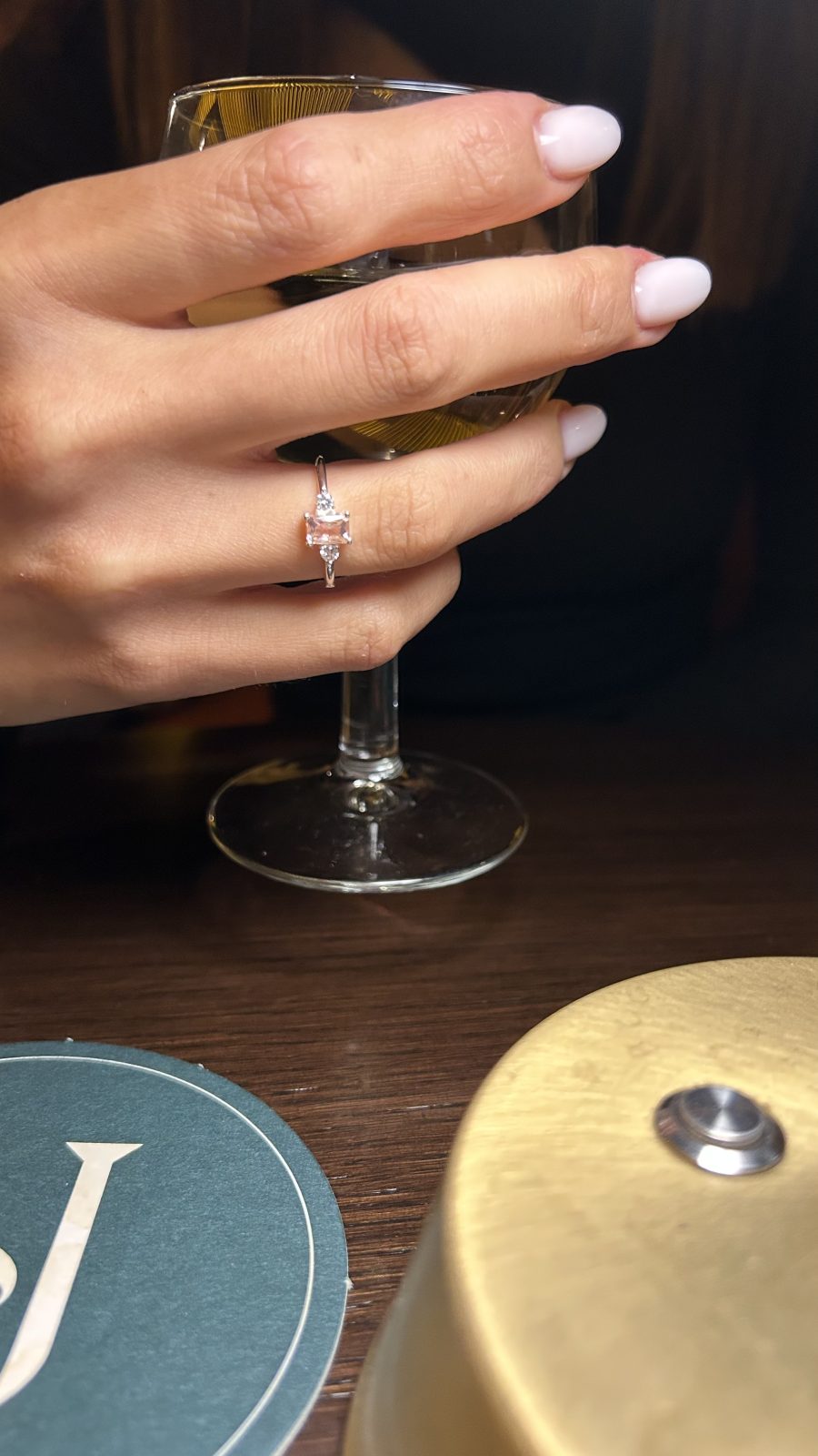 Pembe Kuvars Dikdörtgen Prenses Gümüş Yüzük