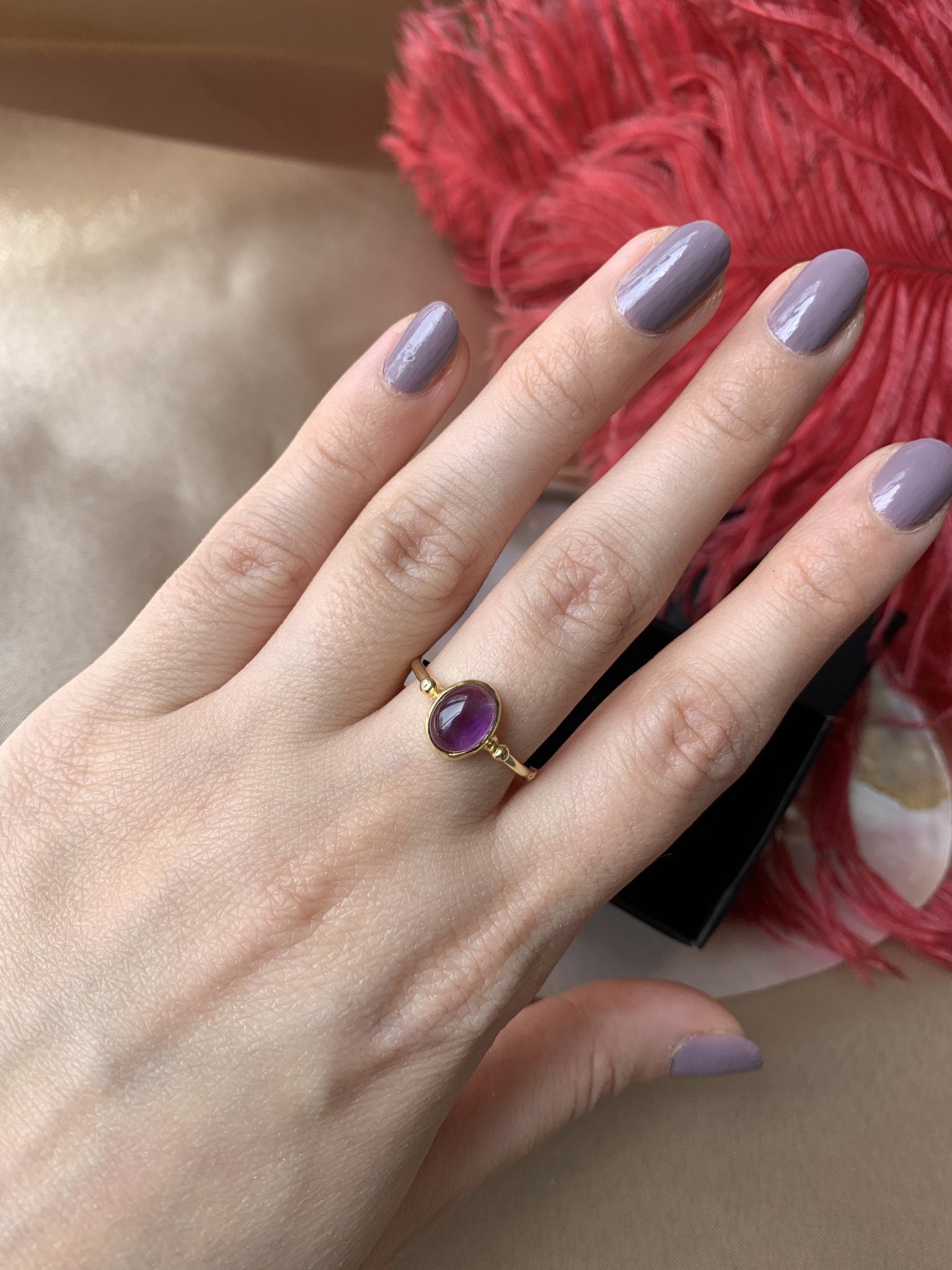 Ametist Basic Gold Yüzük