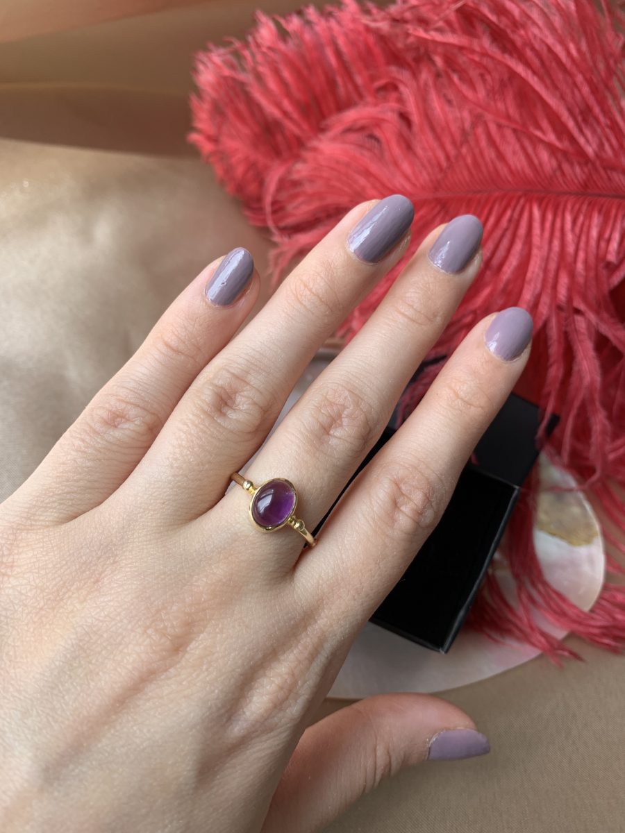 Ametist Basic Gold Yüzük