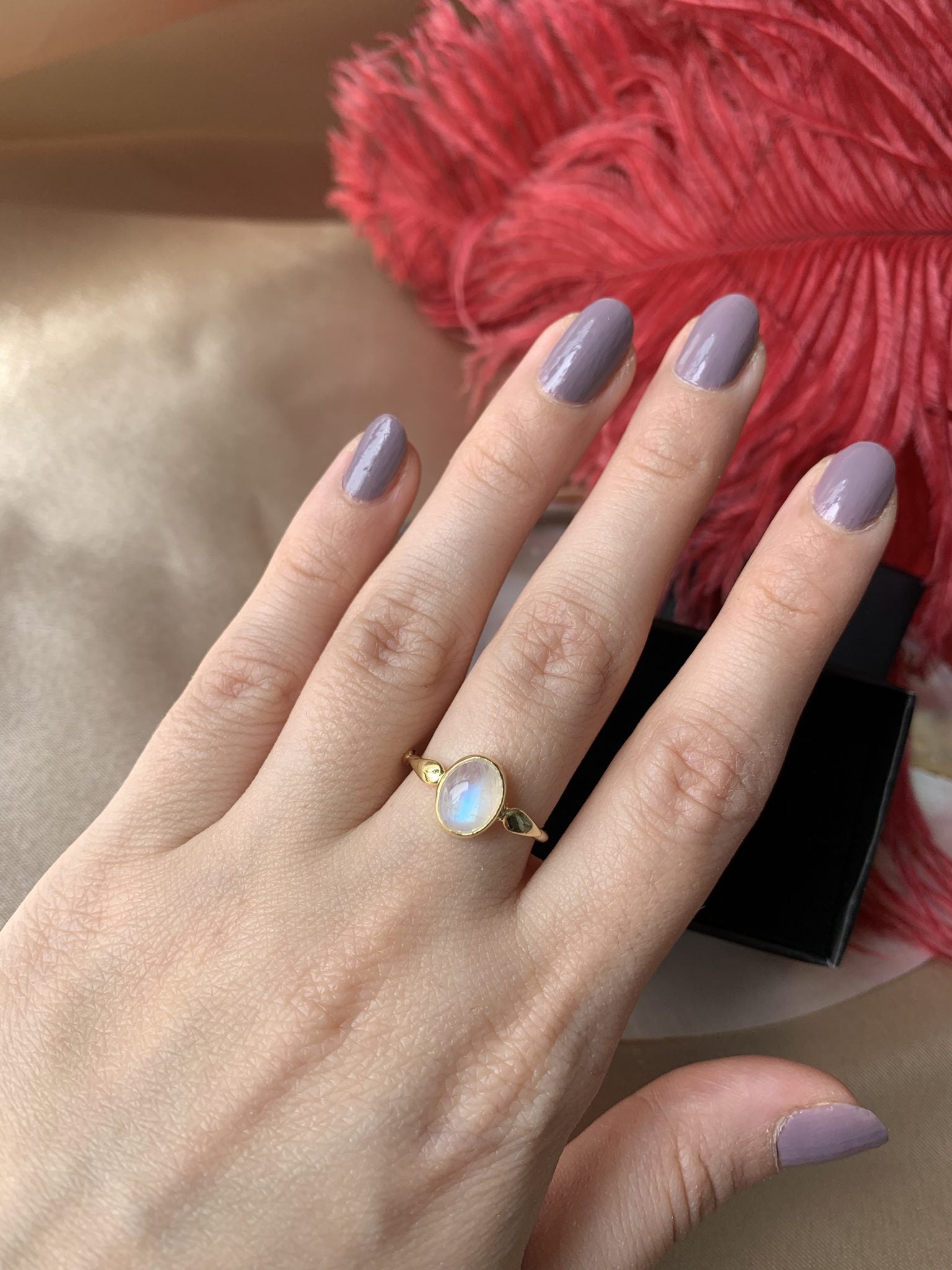 Ay Taşı Mary Gold Yüzük