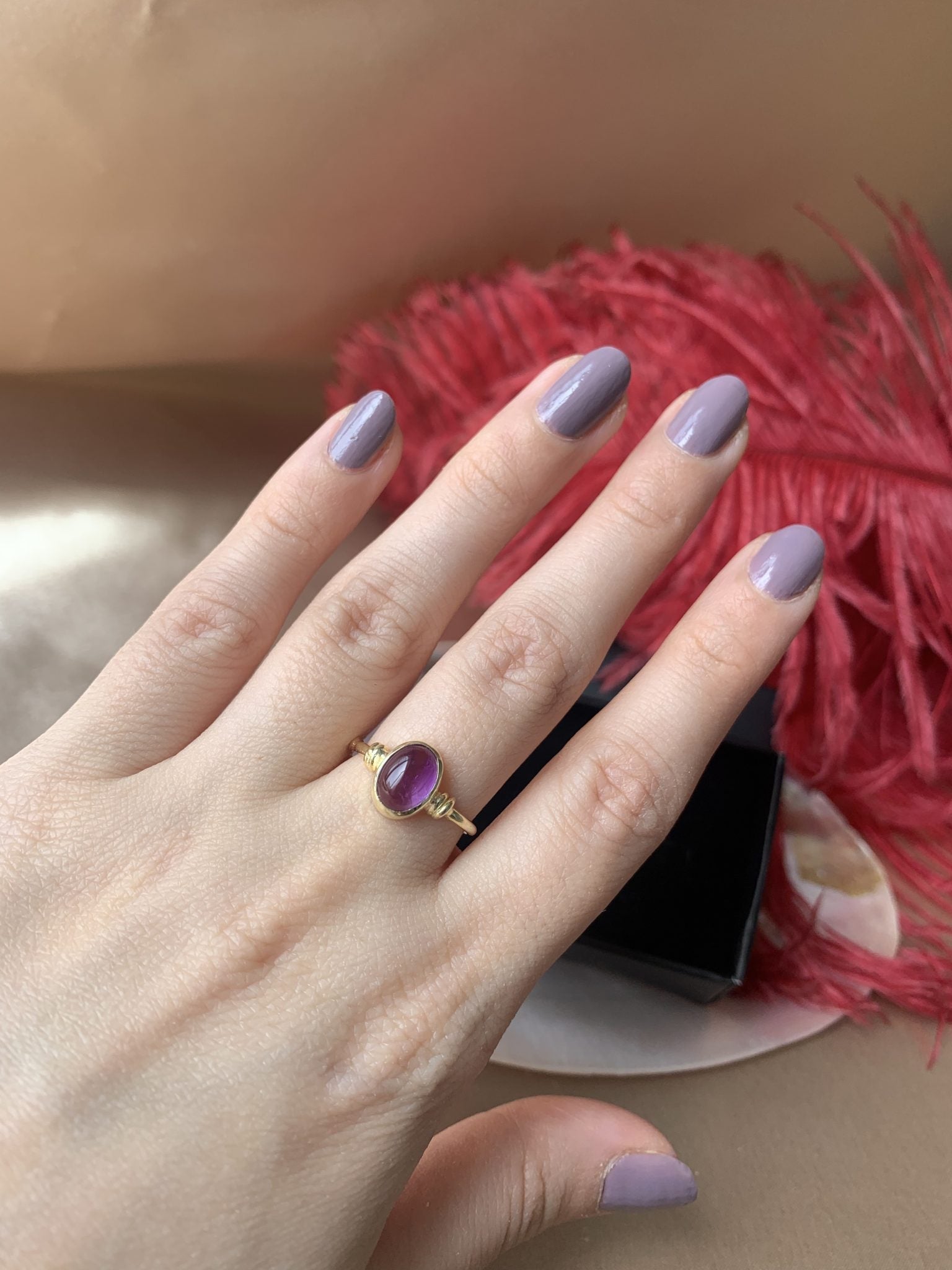 Ametist Diana Gold Yüzük