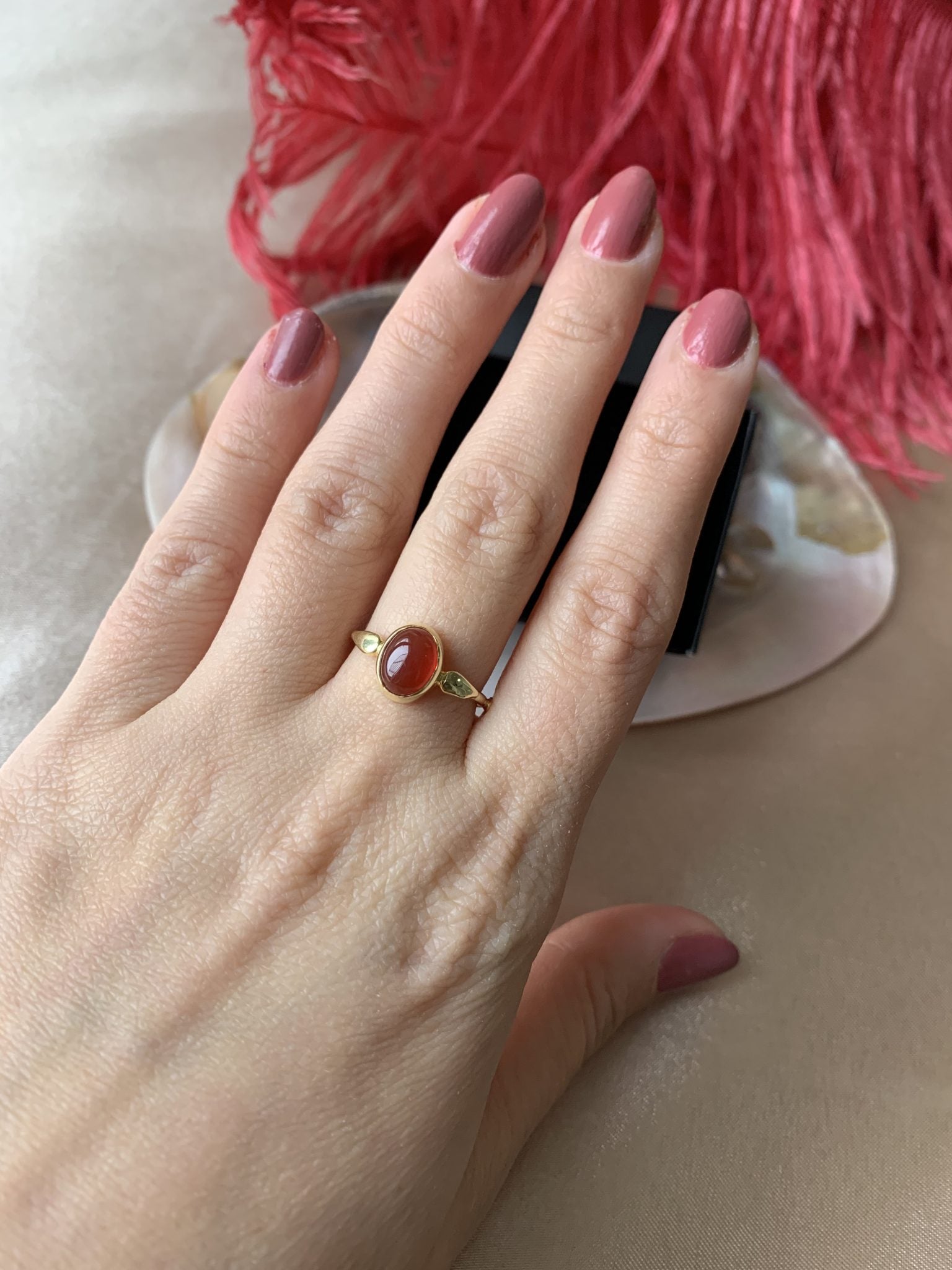 Akik Mary Gold Yüzük