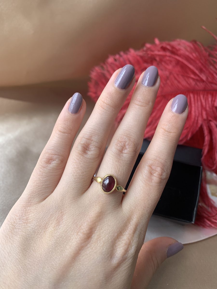 Lal Taşı (Garnet) Mary Gold Yüzük