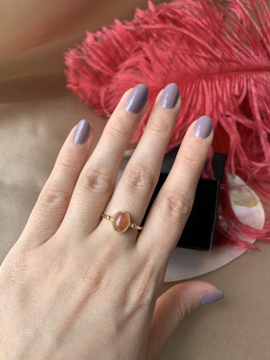 Güneş Taşı Basic Gold Yüzük