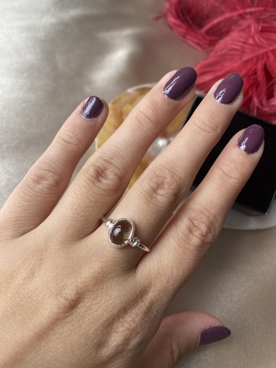 Dumanlı Kuvars Diana Gümüş Yüzük