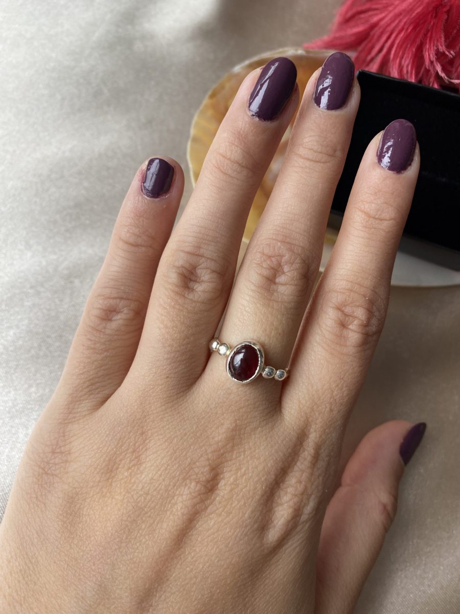 Lal Taşı (Garnet) Hera Gümüş Yüzük