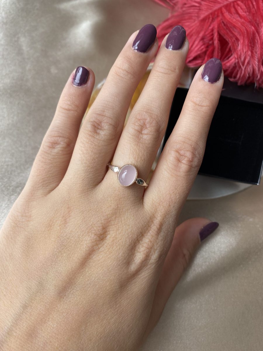 Pembe Kuvars Mary Gümüş Yüzük