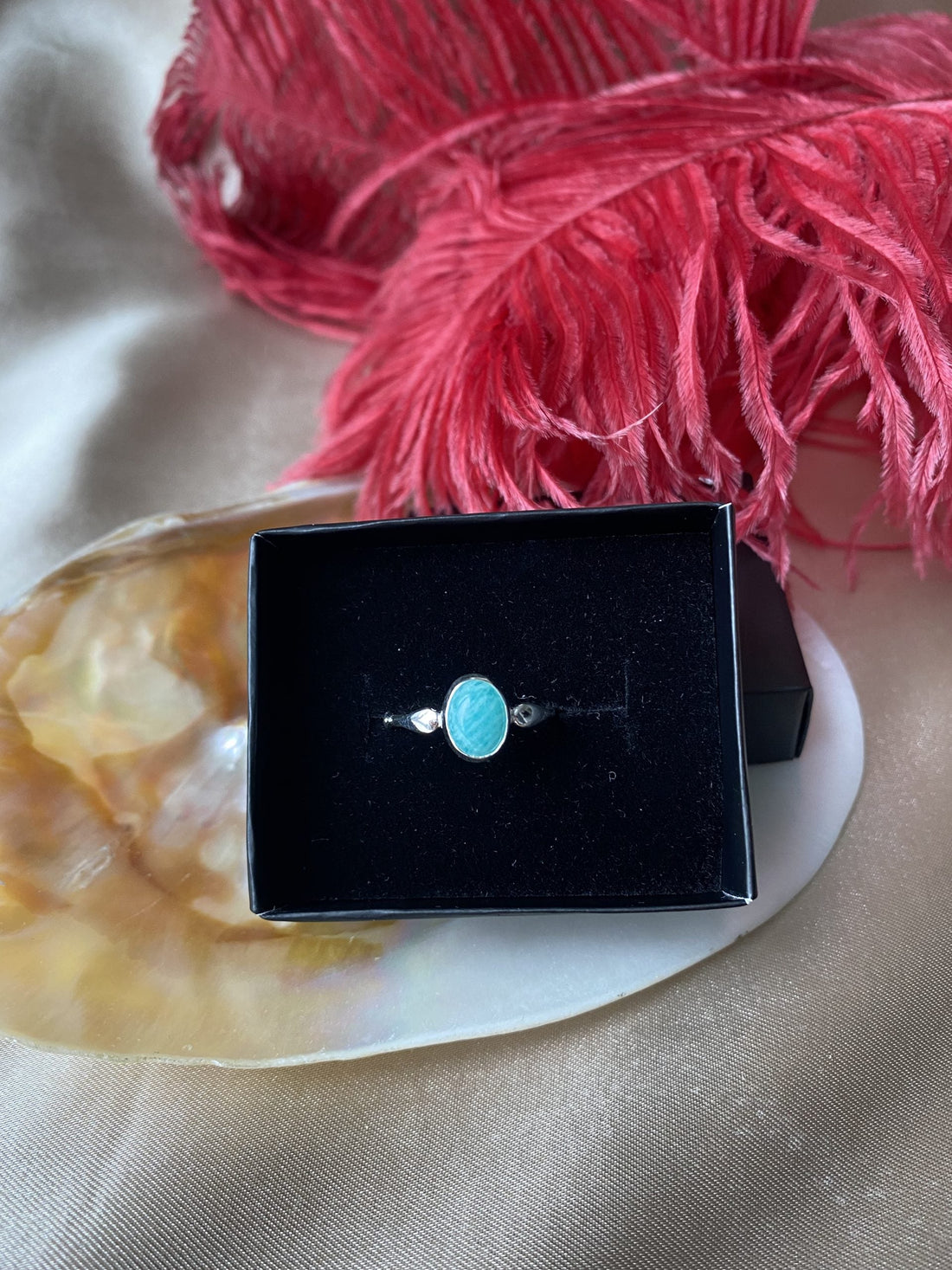 Amazonit Mary Gümüş Yüzük