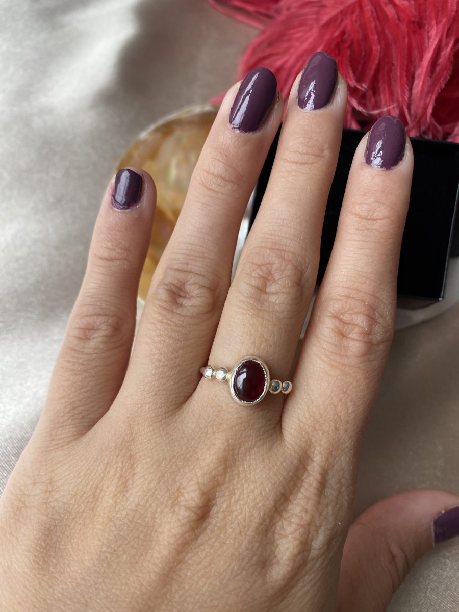 Lal Taşı (Garnet) Hera Gümüş Yüzük